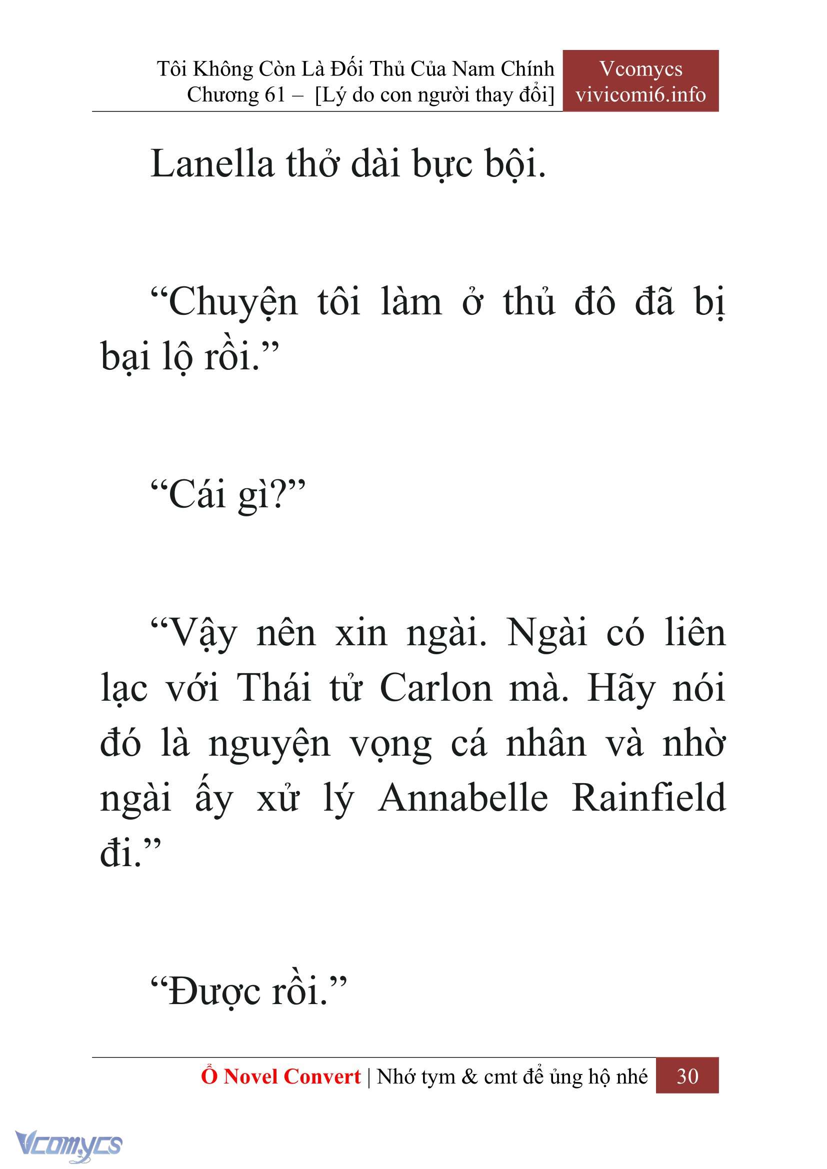 [Novel] Tôi Không Còn Là Đối Thủ Của Nam Chính Chap 61 - Next Chap 62