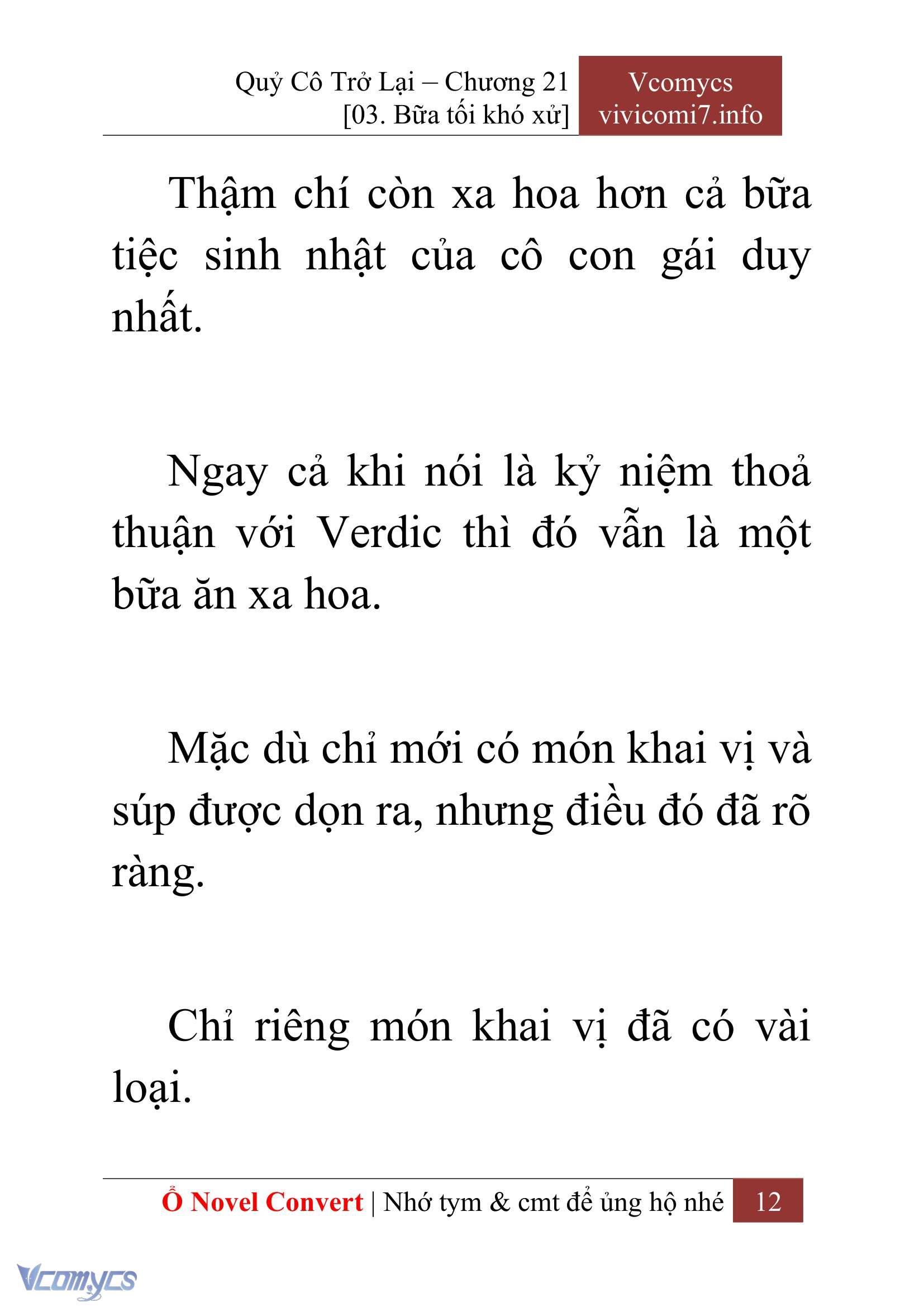 [Novel] Quý Cô Trở Lại Chap 21 - Next Chap 22