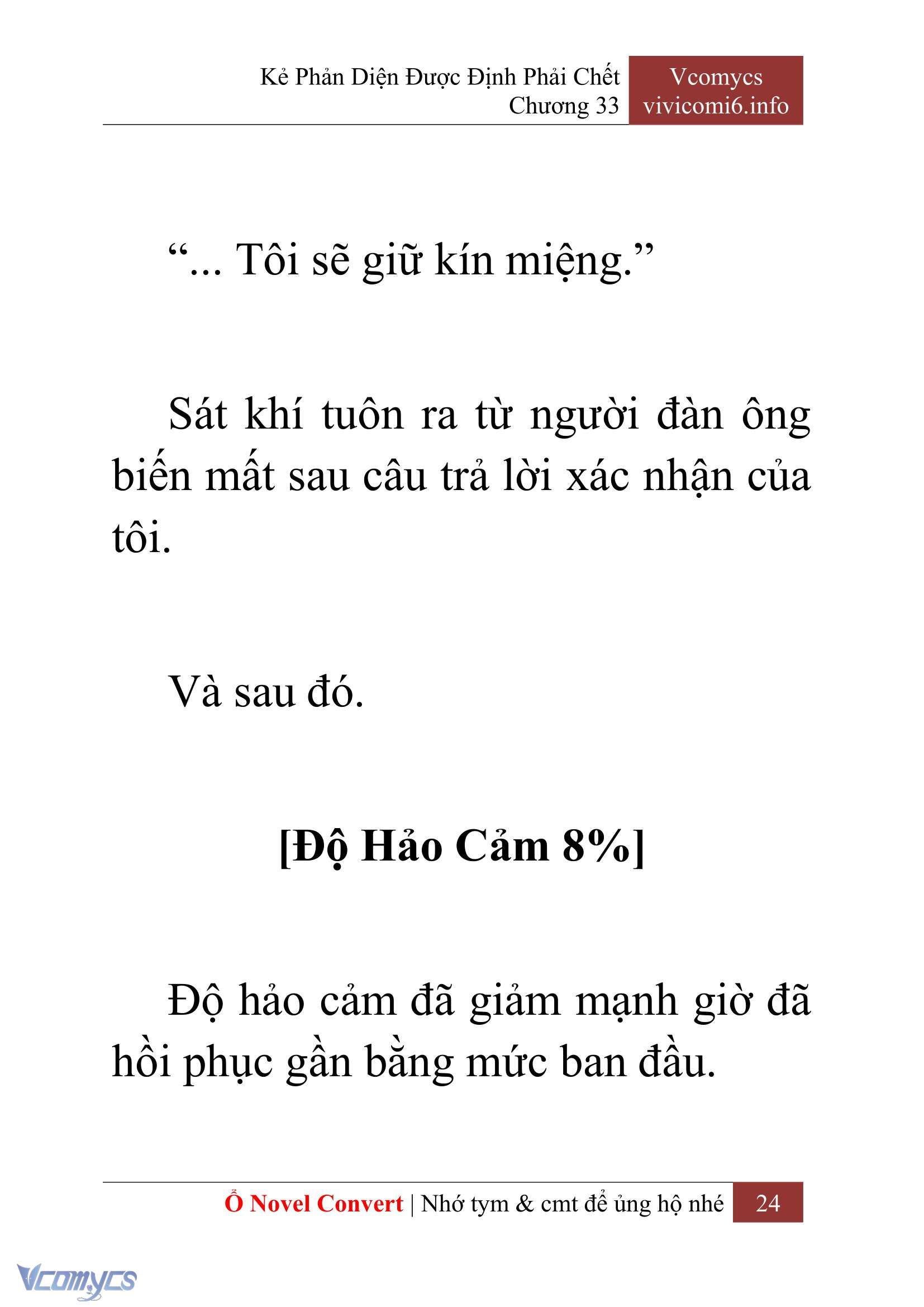[Novel] Kẻ Phản Diện Được Định Phải Chết Chap 33 - Next 