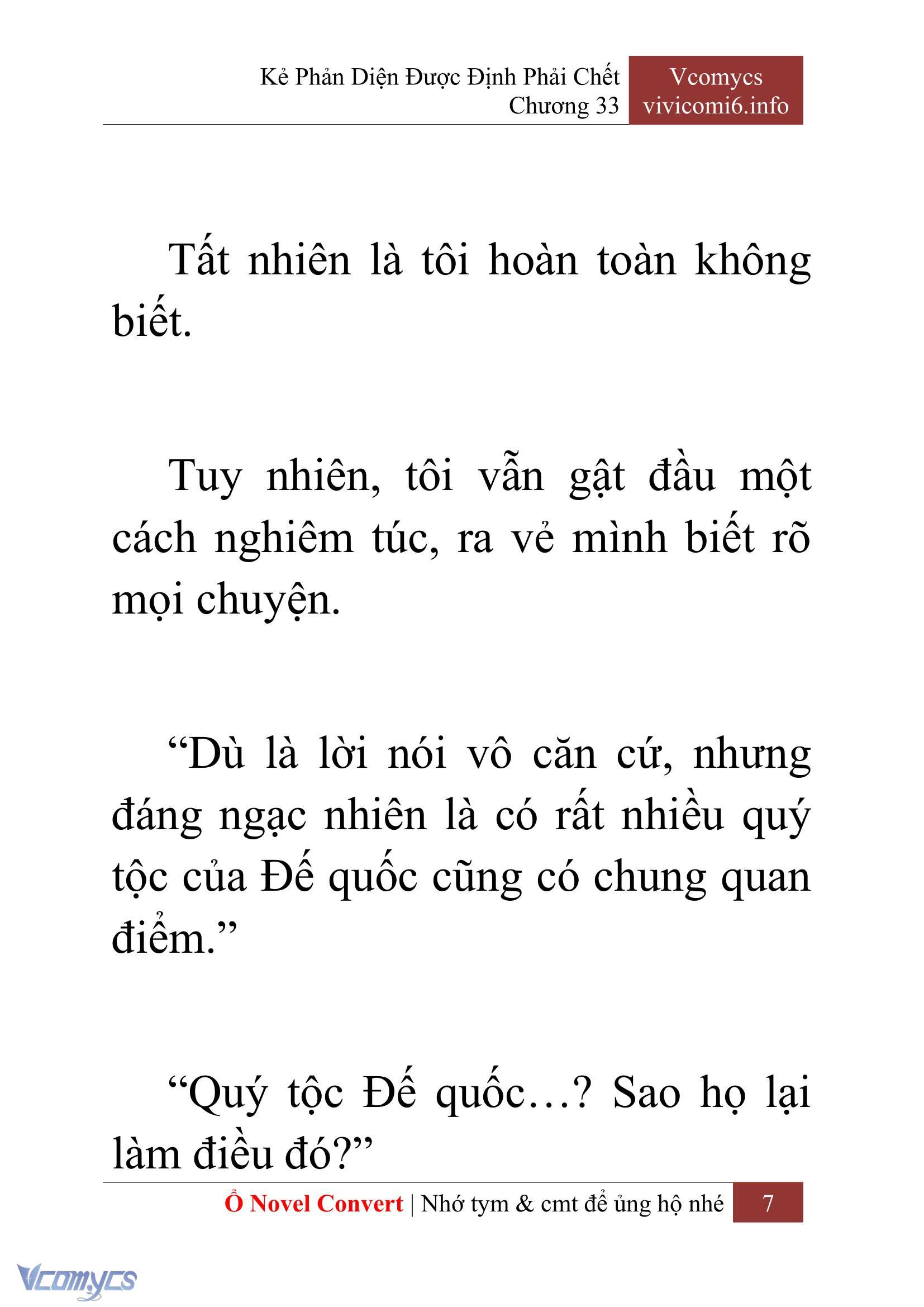 [Novel] Kẻ Phản Diện Được Định Phải Chết Chap 33 - Next 
