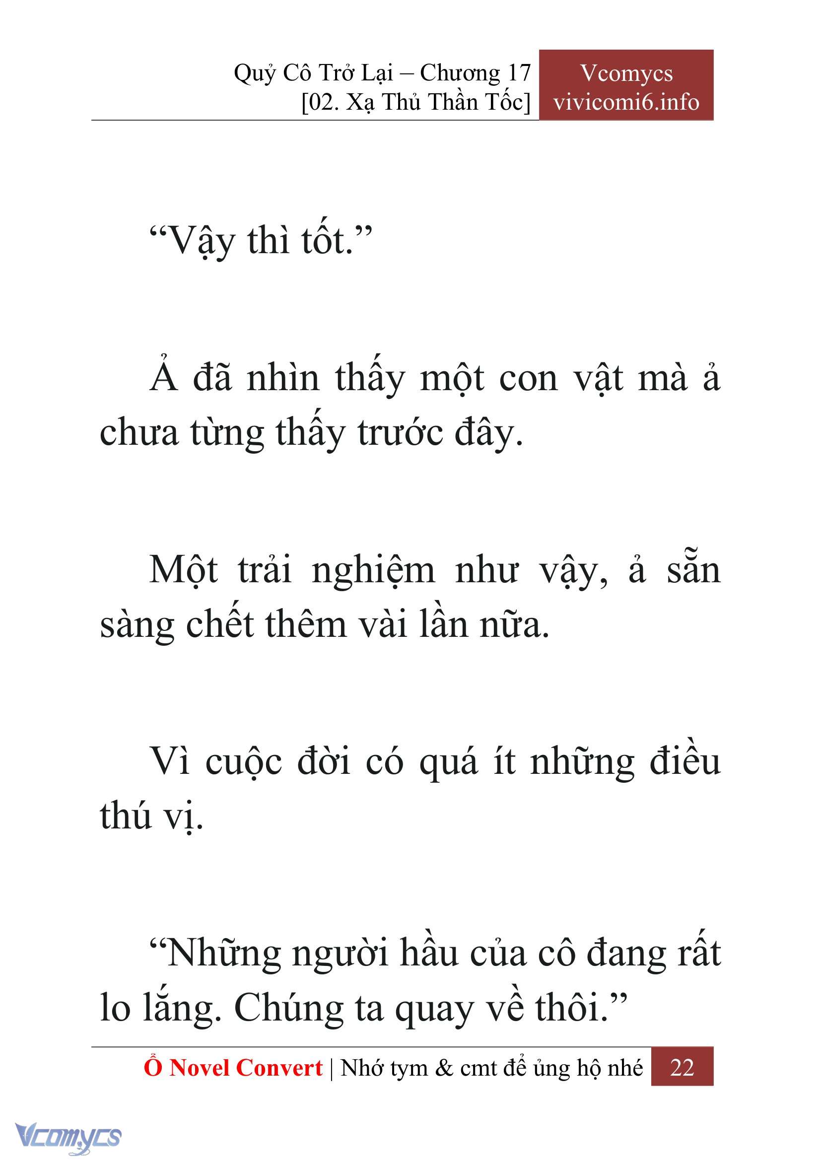[Novel] Quý Cô Trở Lại Chap 17 - Trang 2