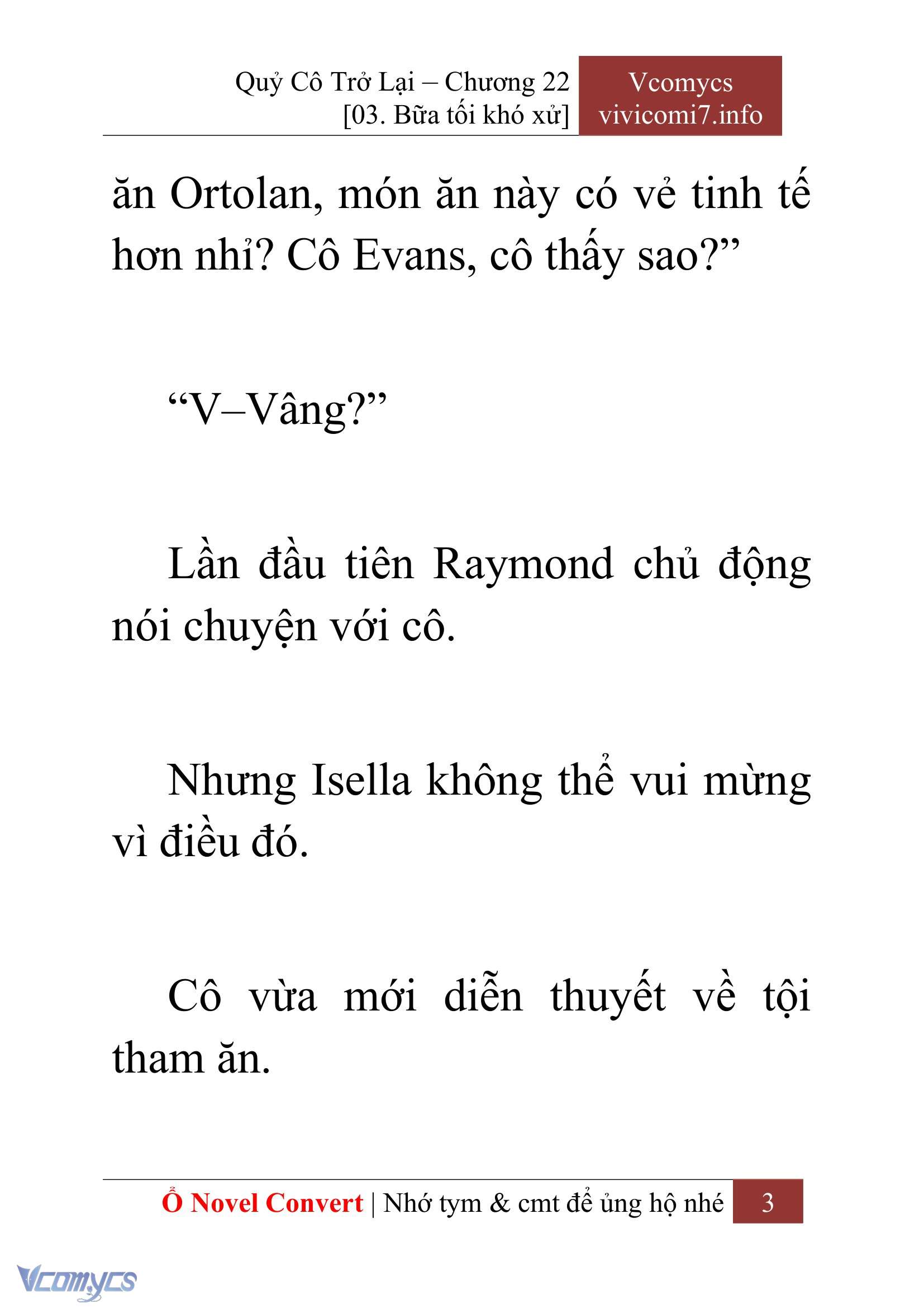 [Novel] Quý Cô Trở Lại Chap 22 - Next Chap 23
