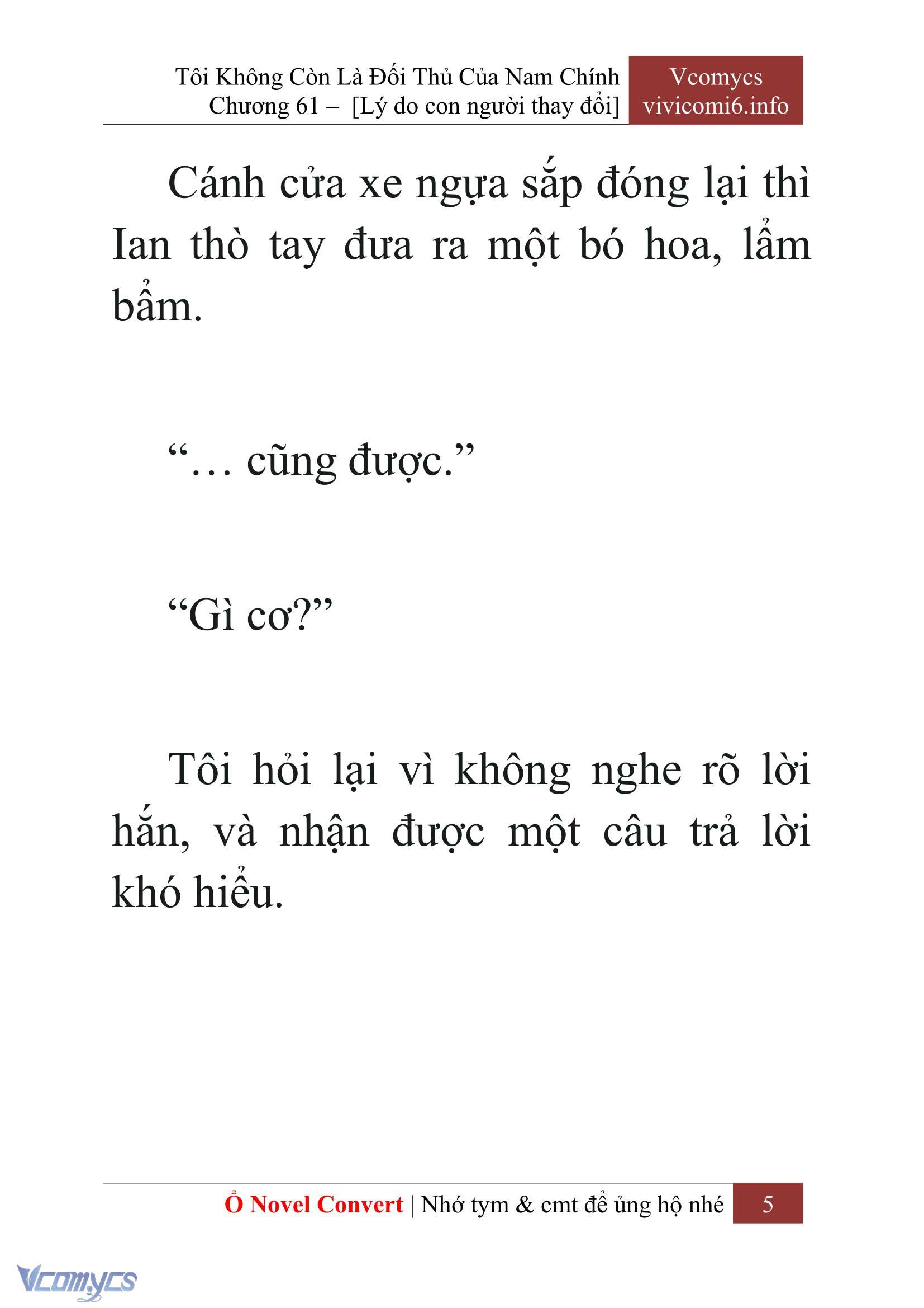 [Novel] Tôi Không Còn Là Đối Thủ Của Nam Chính Chap 61 - Next Chap 62