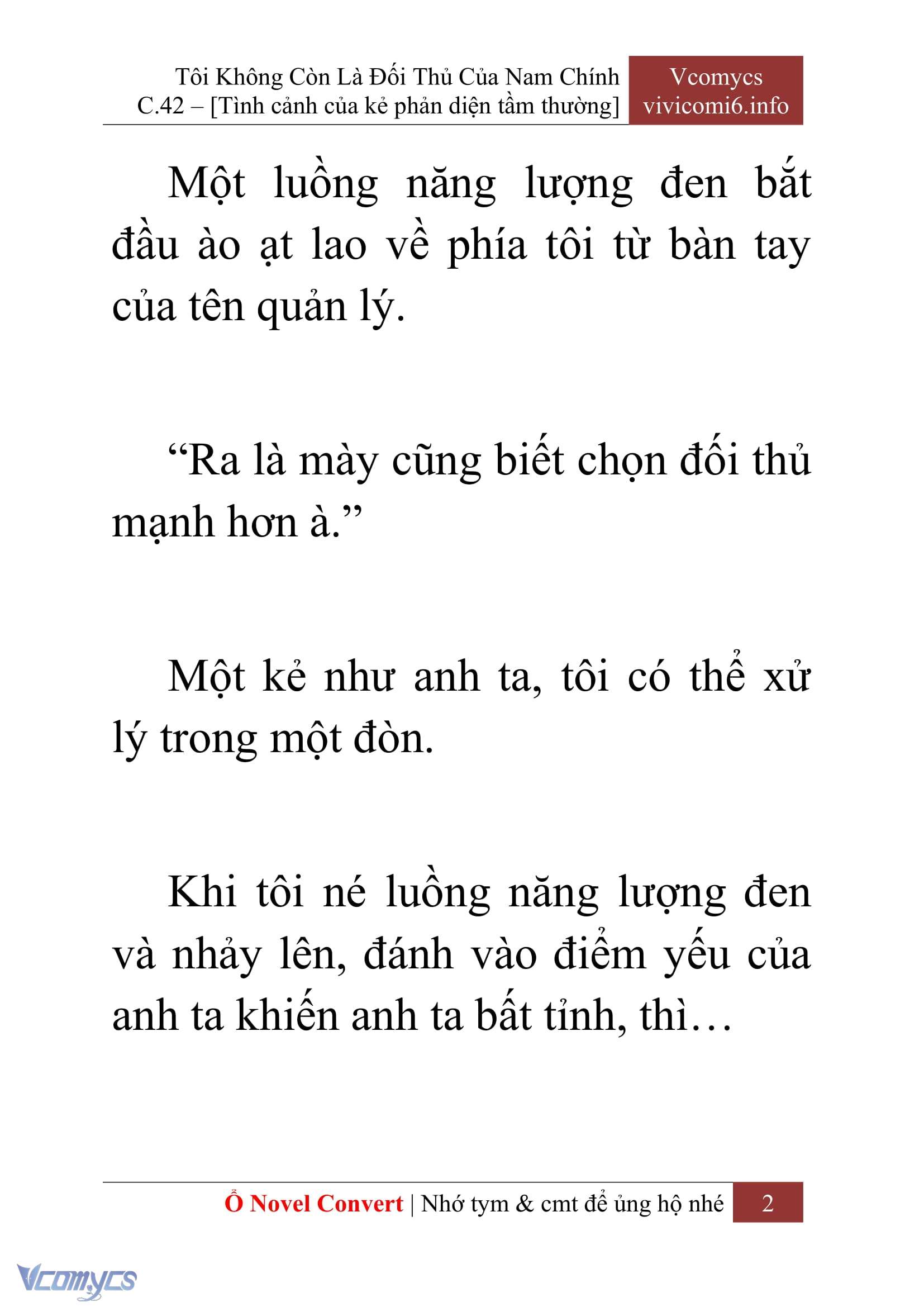 [Novel] Tôi Không Còn Là Đối Thủ Của Nam Chính Chap 42 - Trang 2