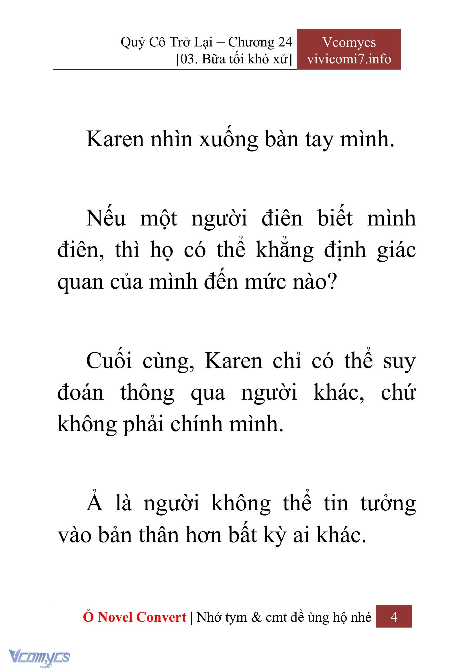 [Novel] Quý Cô Trở Lại Chap 24 - Next 