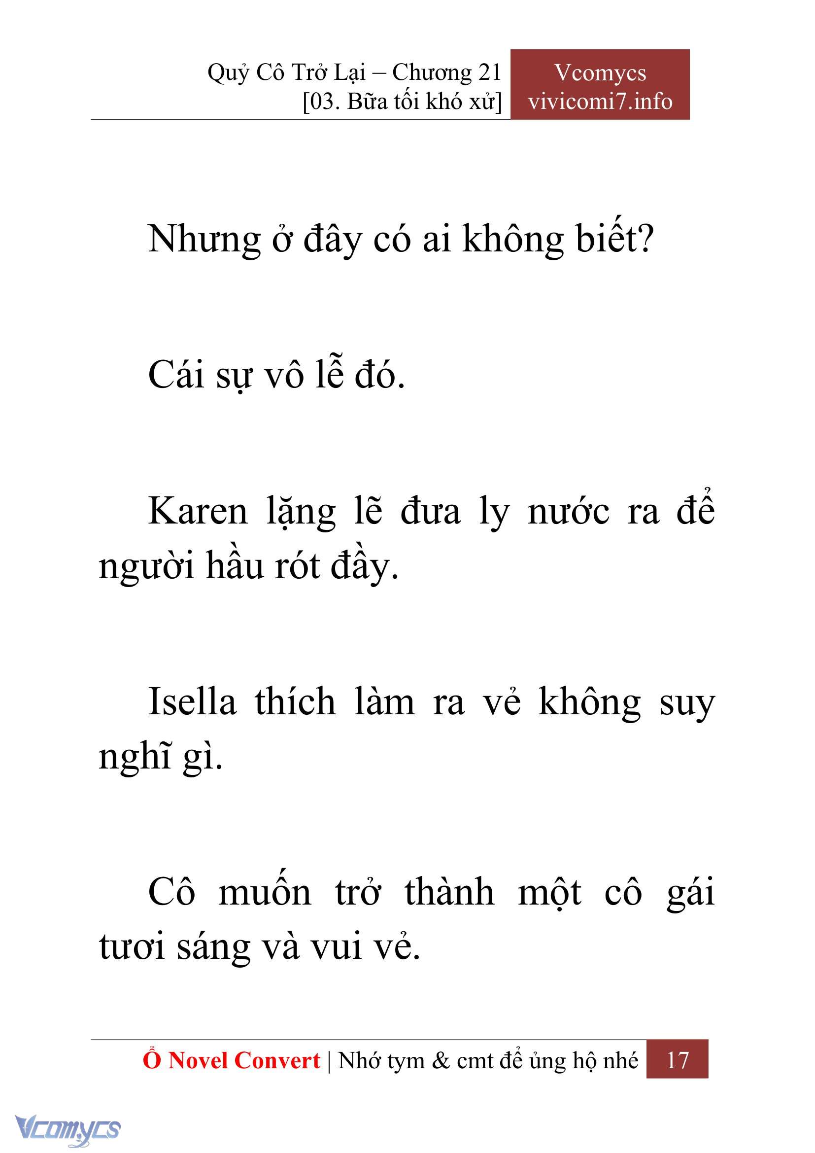 [Novel] Quý Cô Trở Lại Chap 21 - Next Chap 22