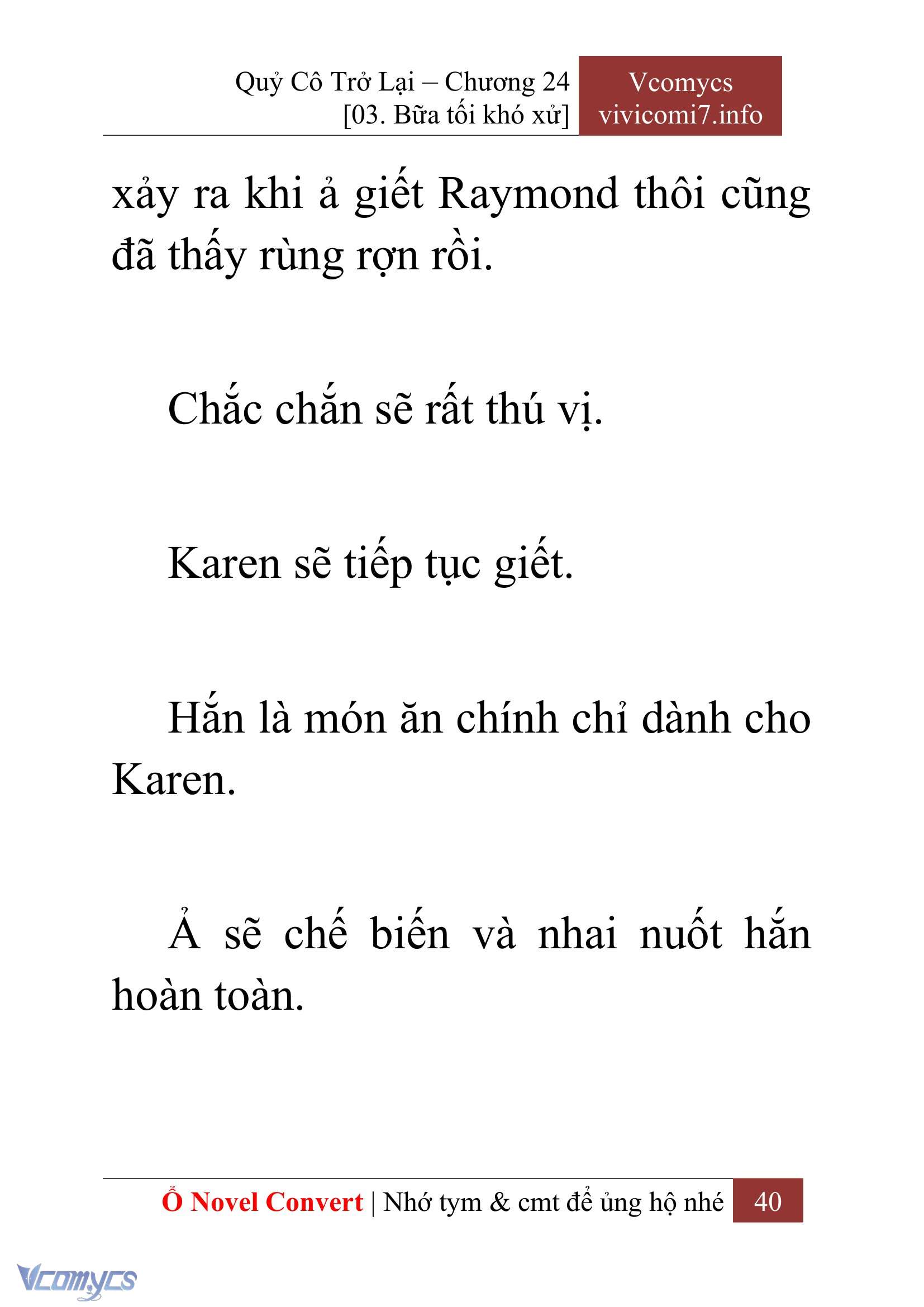 [Novel] Quý Cô Trở Lại Chap 24 - Next 