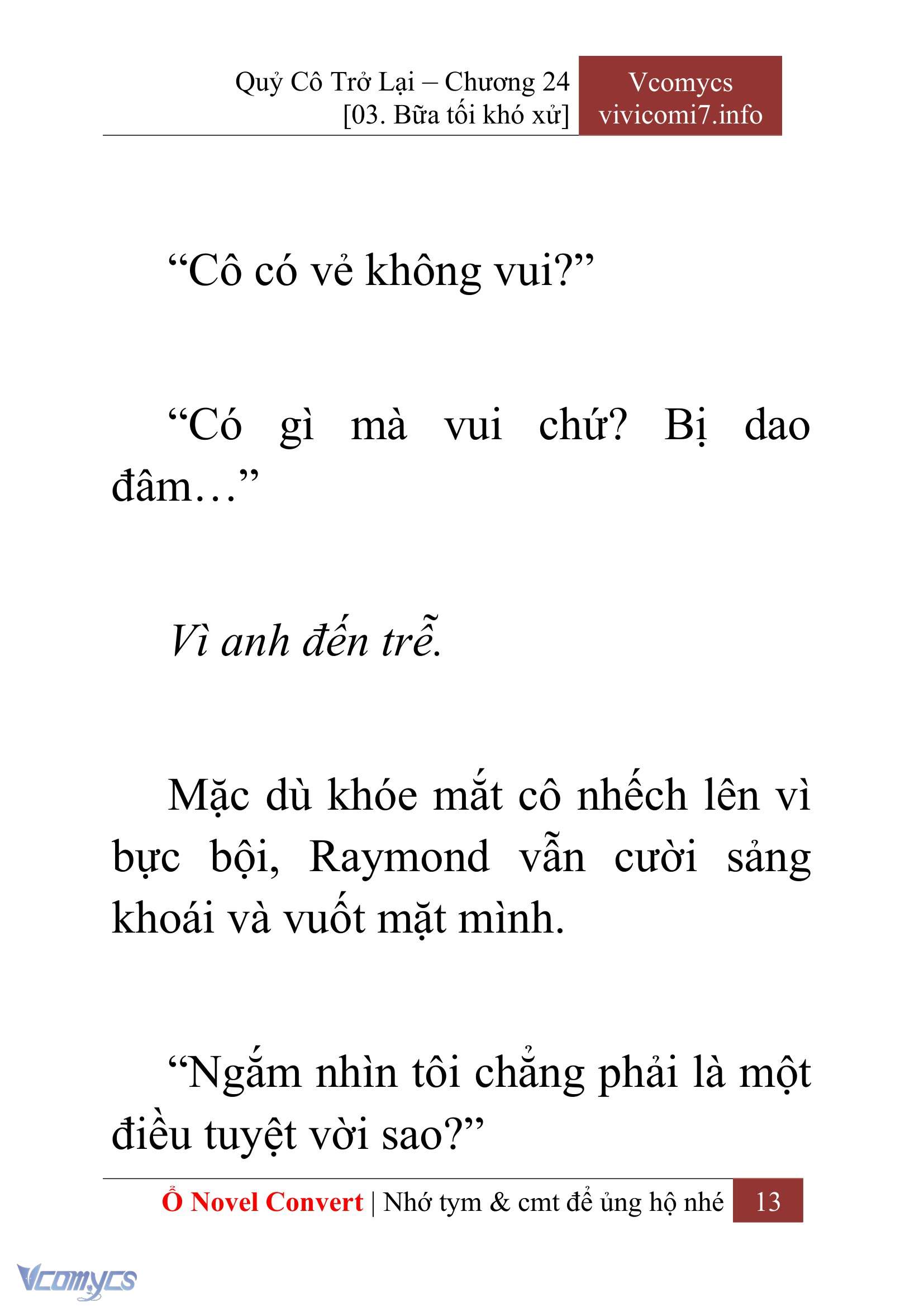 [Novel] Quý Cô Trở Lại Chap 24 - Next 