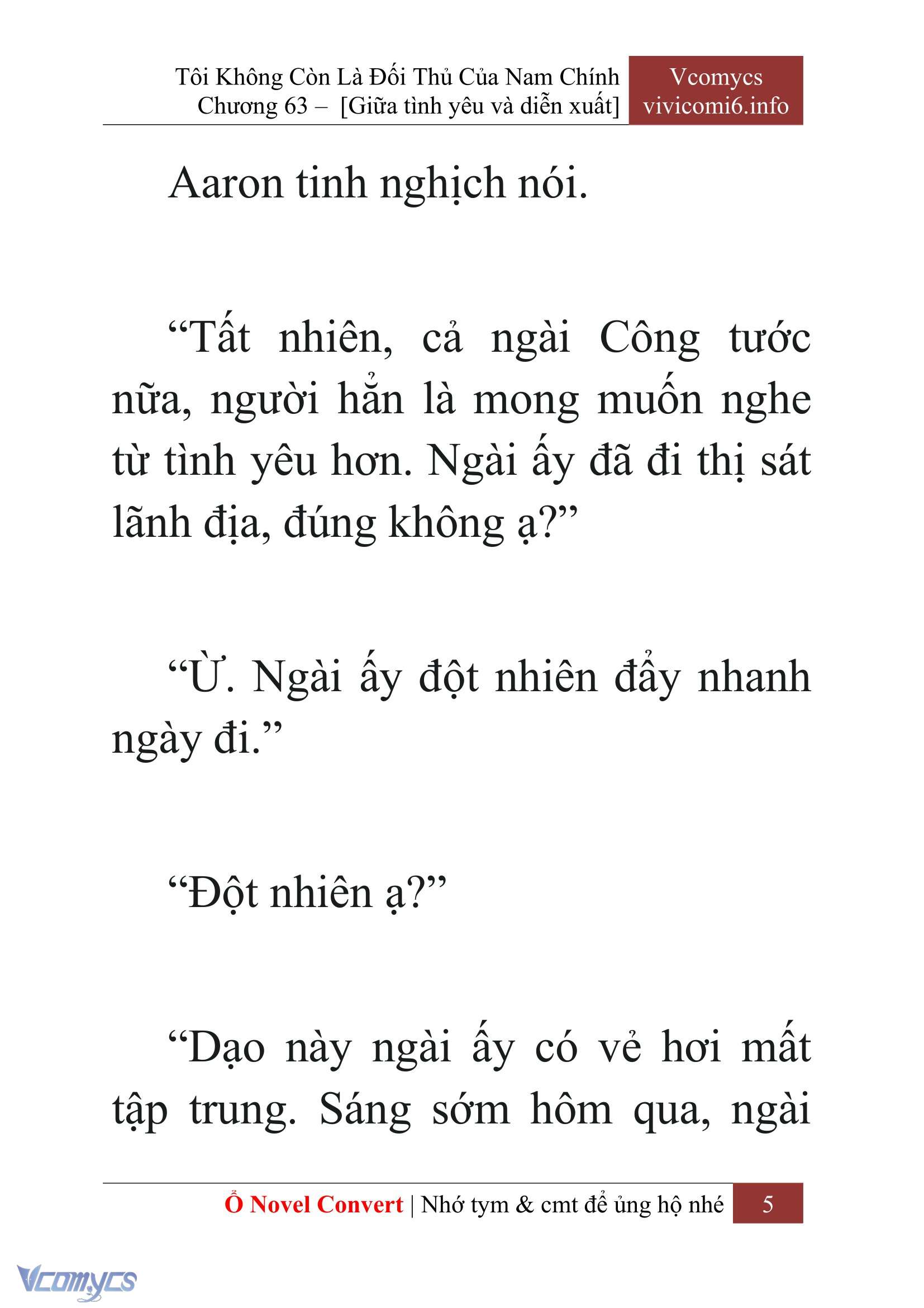 [Novel] Tôi Không Còn Là Đối Thủ Của Nam Chính Chap 63 - Next 