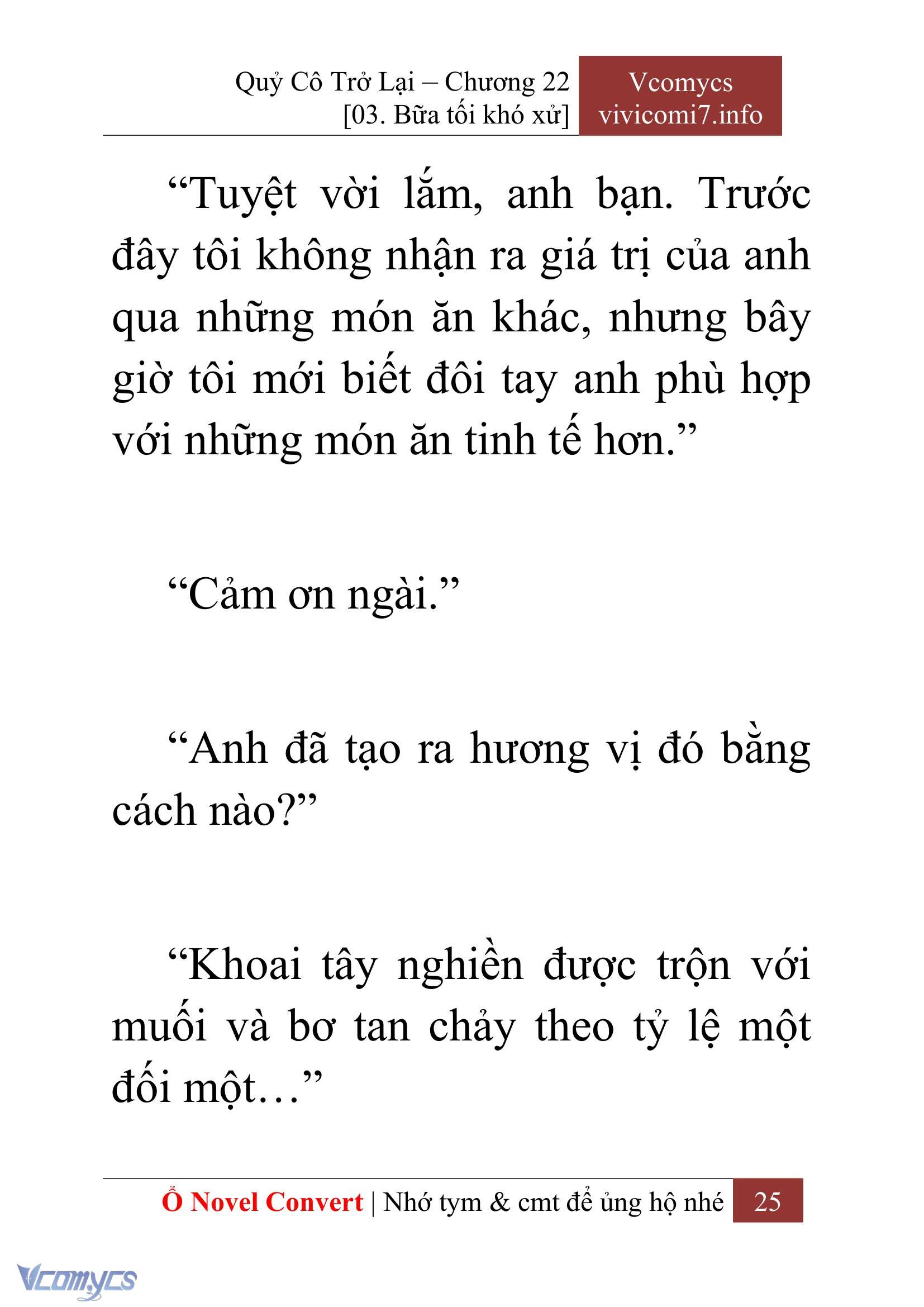 [Novel] Quý Cô Trở Lại Chap 22 - Next Chap 23