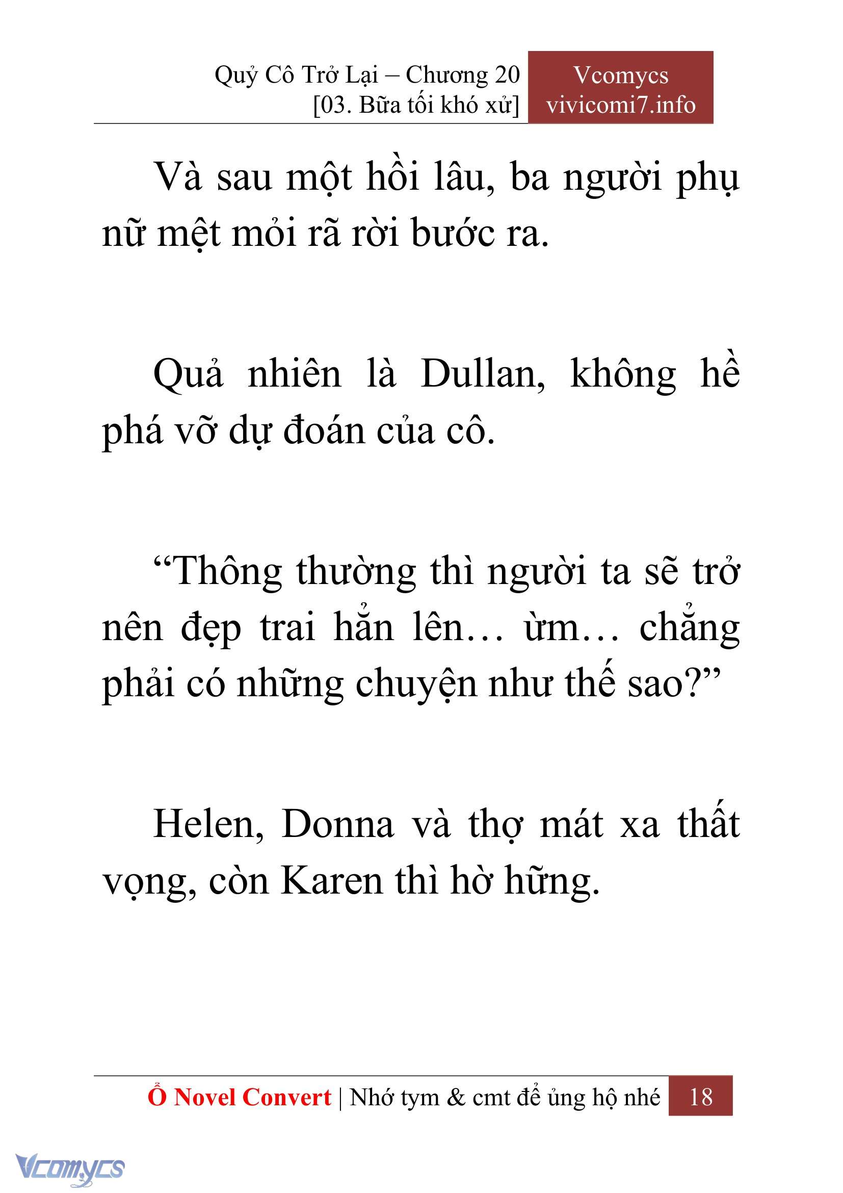 [Novel] Quý Cô Trở Lại Chap 20 - Next Chap 21
