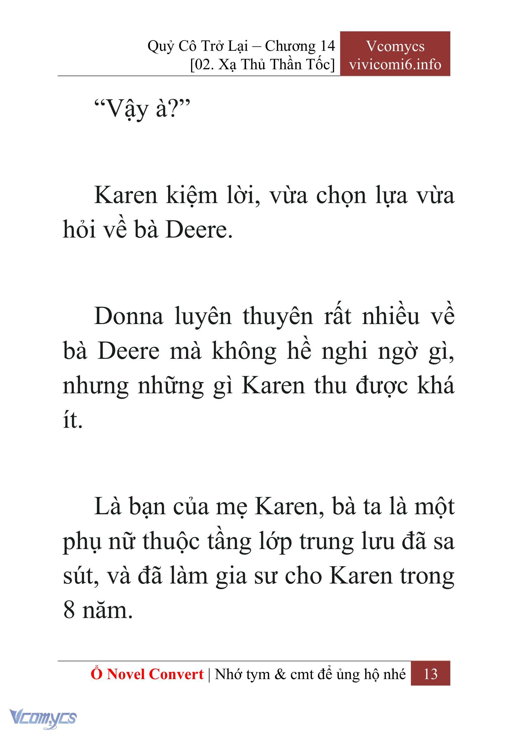 [Novel] Quý Cô Trở Lại Chap 14 - Trang 2