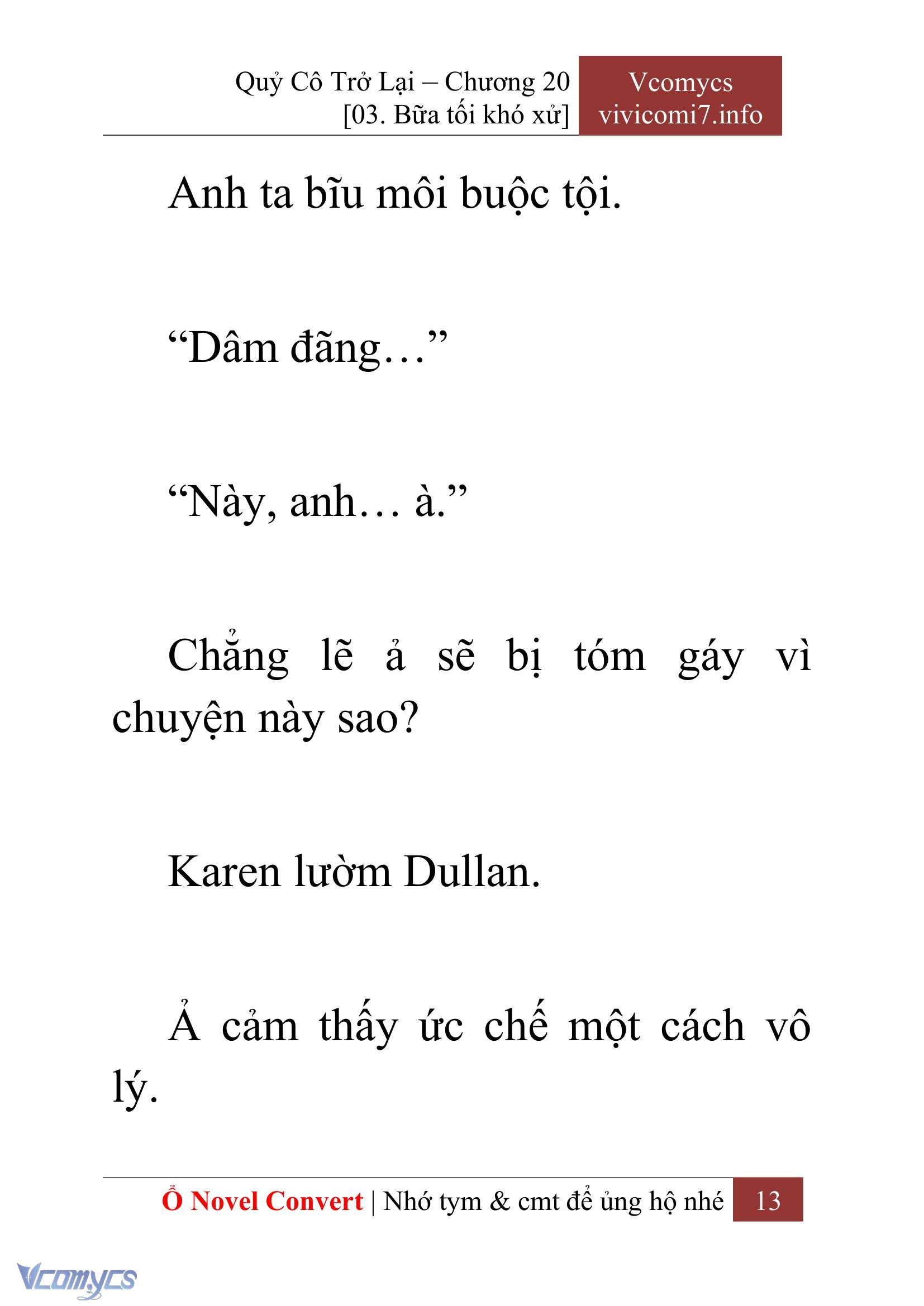 [Novel] Quý Cô Trở Lại Chap 20 - Next Chap 21