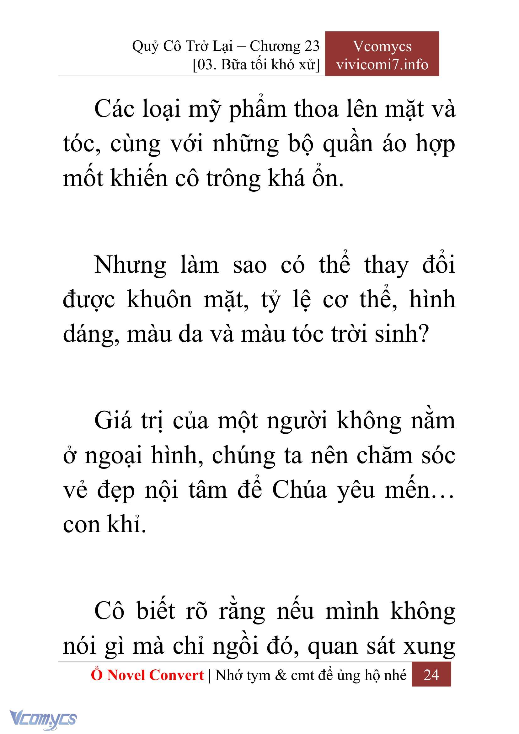 [Novel] Quý Cô Trở Lại Chap 23 - Next Chap 24