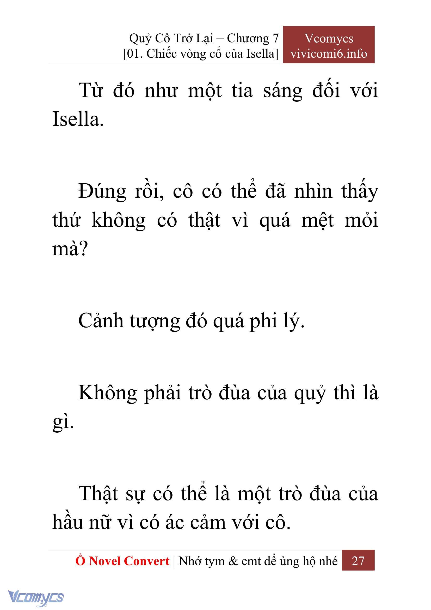 [Novel] Quý Cô Trở Lại Chap 7 - Trang 2