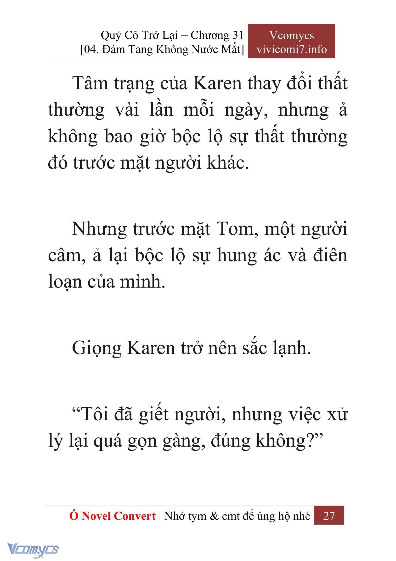 [Novel] Quý Cô Trở Lại Chap 31 - Trang 2