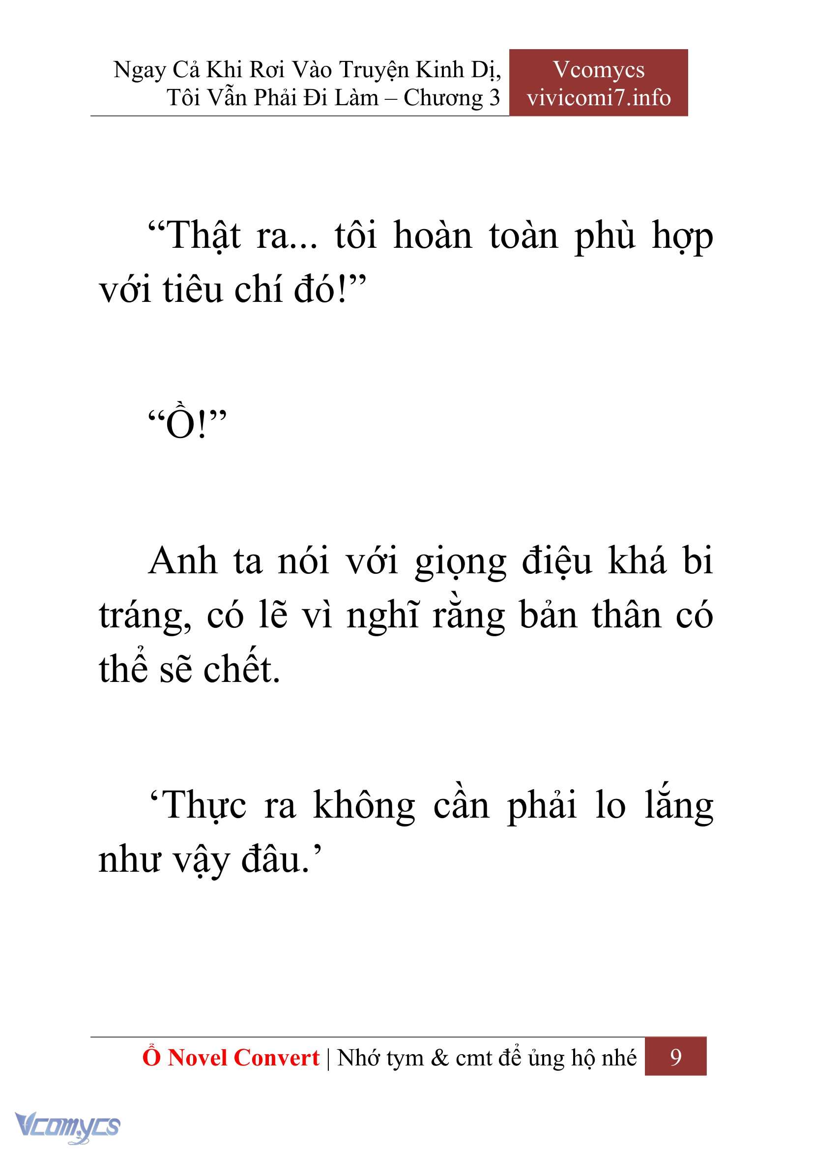 [Novel] Ngay Cả Khi Rơi Vào Truyện Kinh Dị, Tôi Vẫn Phải Đi Làm Chap 3 - Trang 2