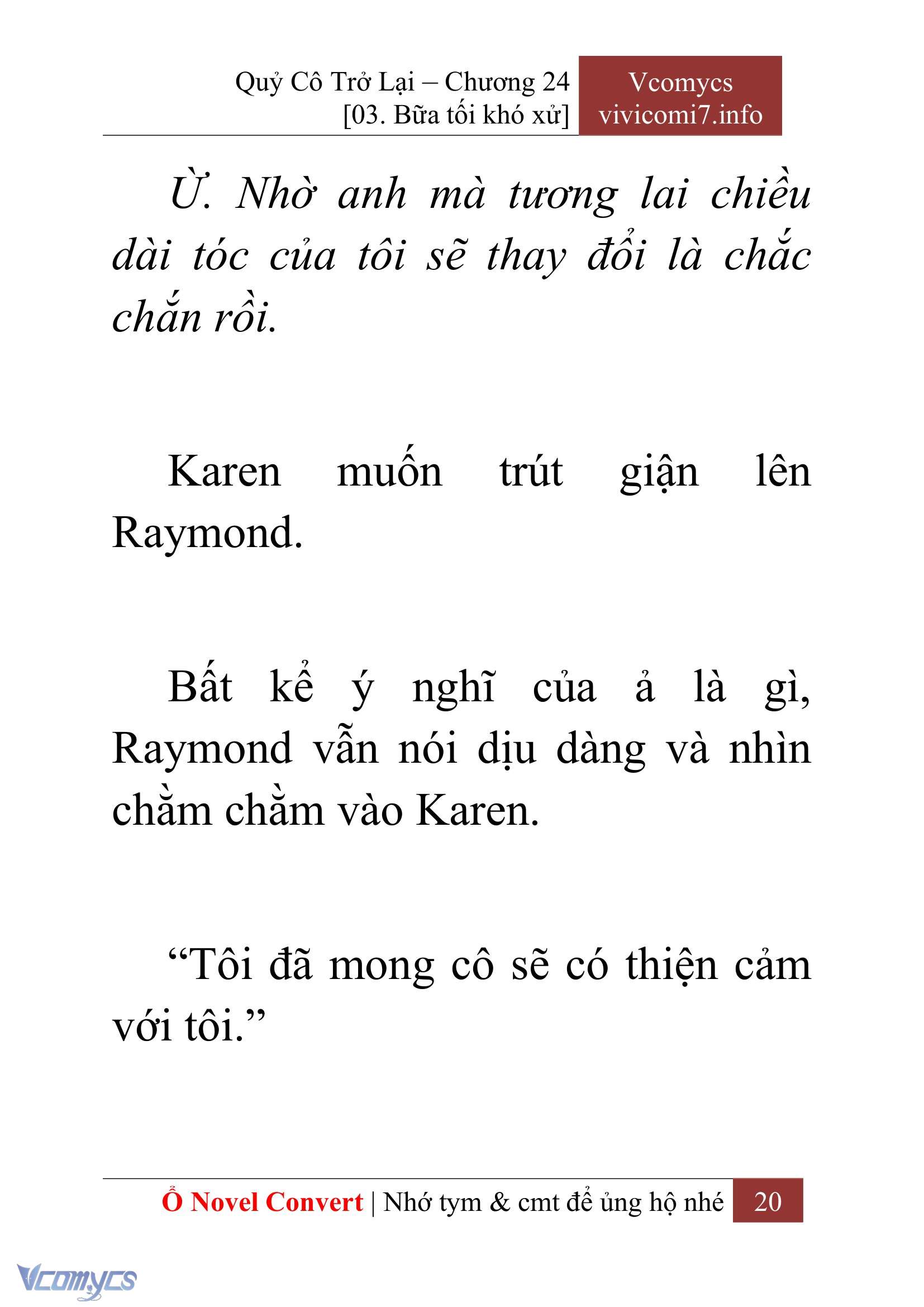 [Novel] Quý Cô Trở Lại Chap 24 - Next 