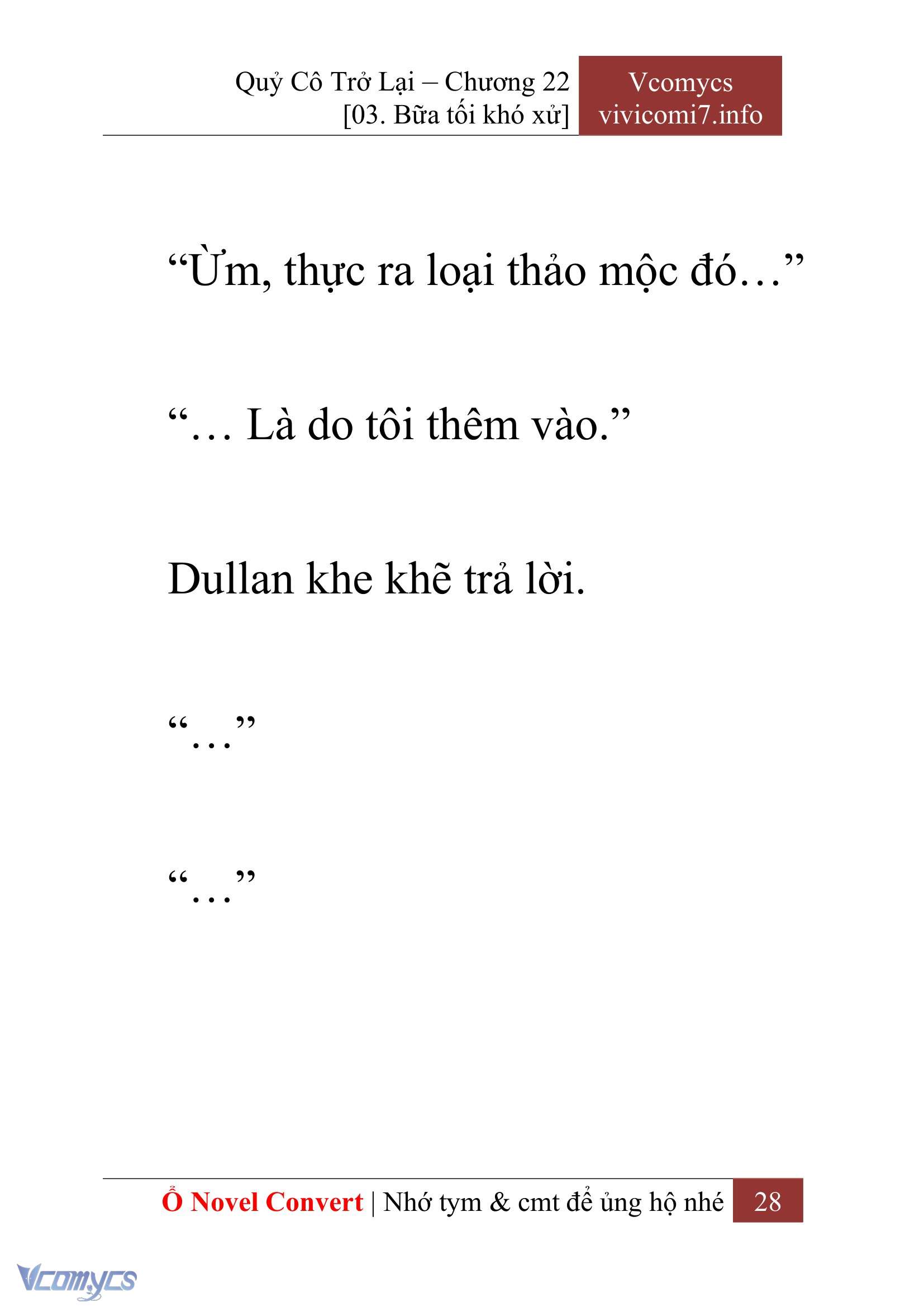[Novel] Quý Cô Trở Lại Chap 22 - Next Chap 23