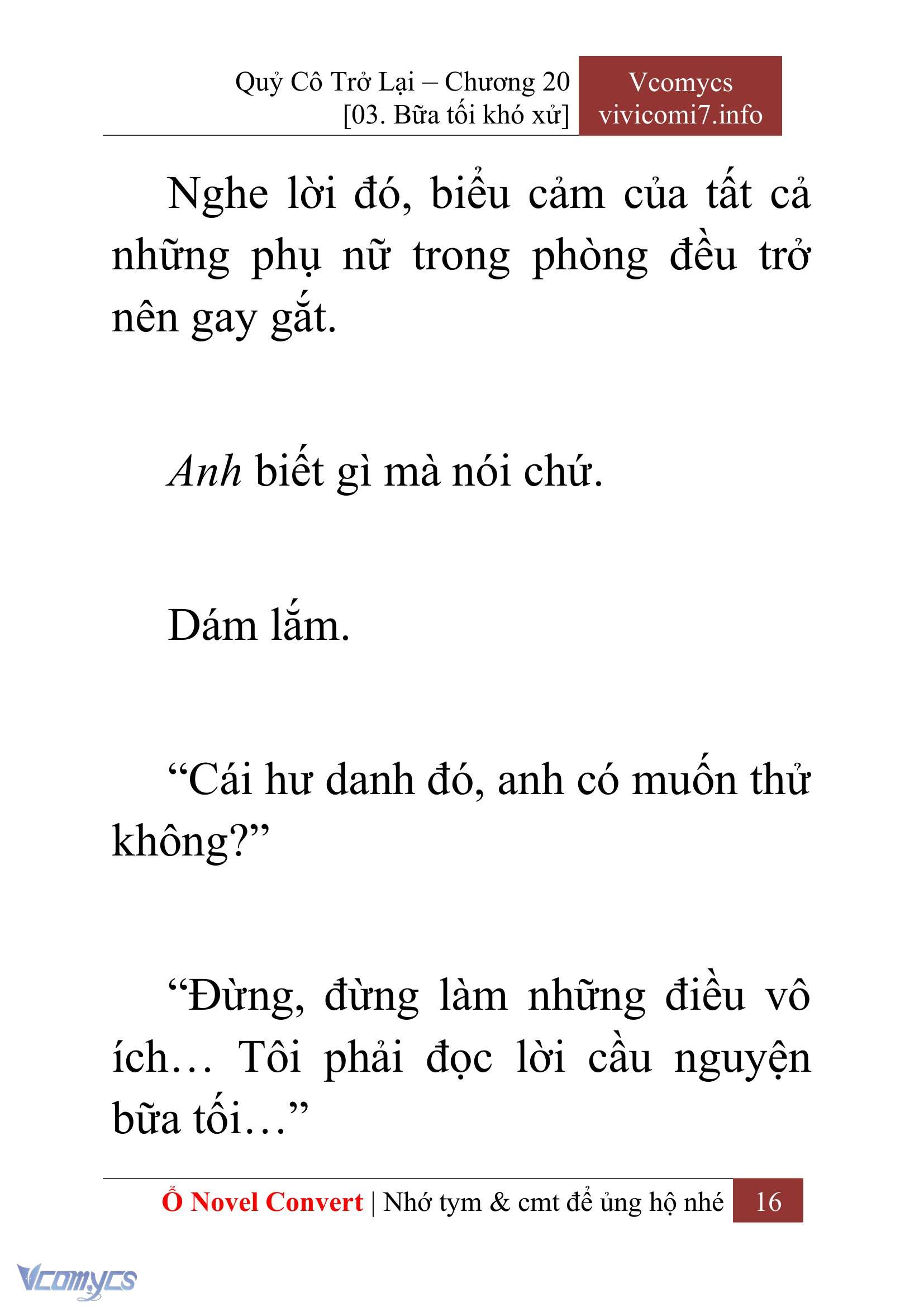 [Novel] Quý Cô Trở Lại Chap 20 - Next Chap 21