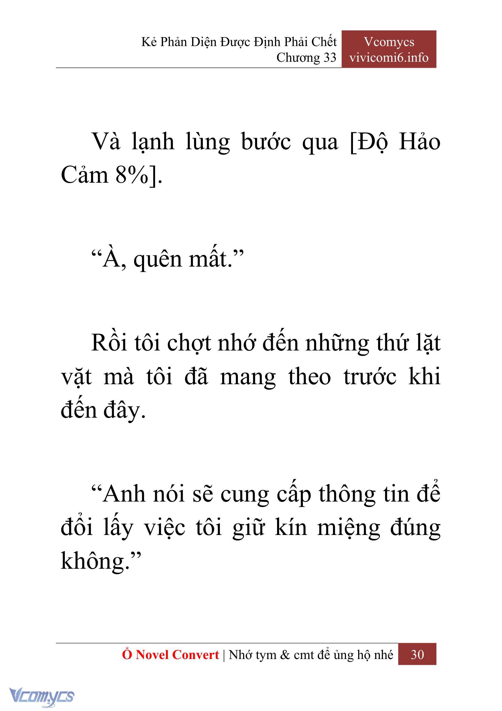 [Novel] Kẻ Phản Diện Được Định Phải Chết Chap 33 - Next 