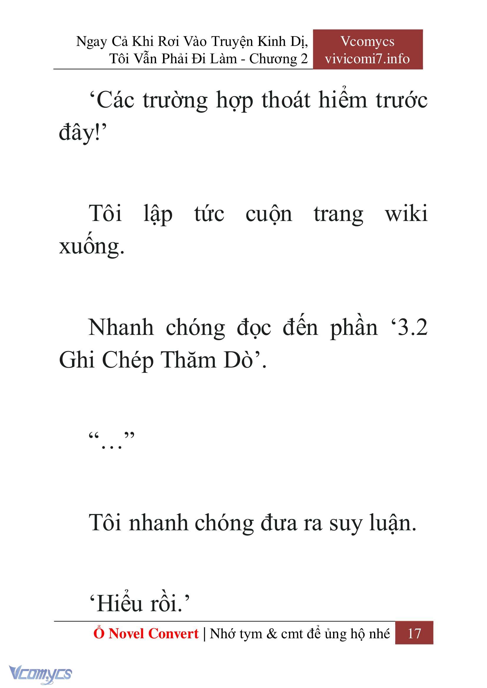 [Novel] Ngay Cả Khi Rơi Vào Truyện Kinh Dị, Tôi Vẫn Phải Đi Làm Chap 2 - Next 