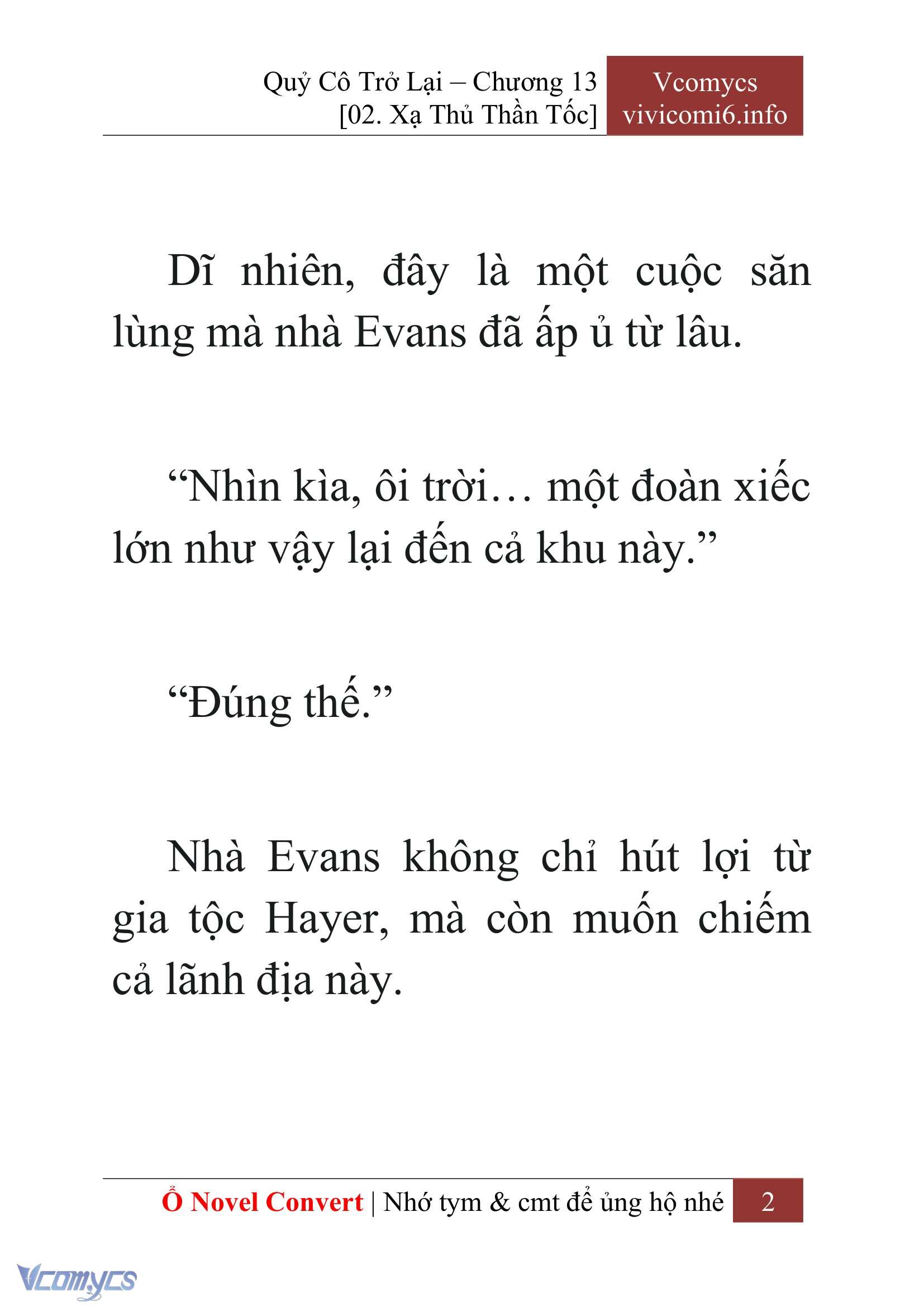 [Novel] Quý Cô Trở Lại Chap 13 - Trang 2