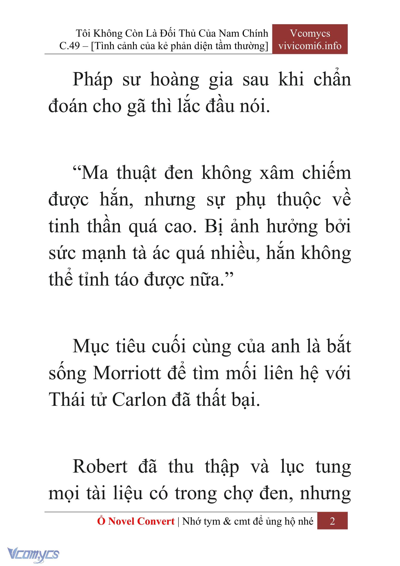 [Novel] Tôi Không Còn Là Đối Thủ Của Nam Chính Chap 49 - Trang 2