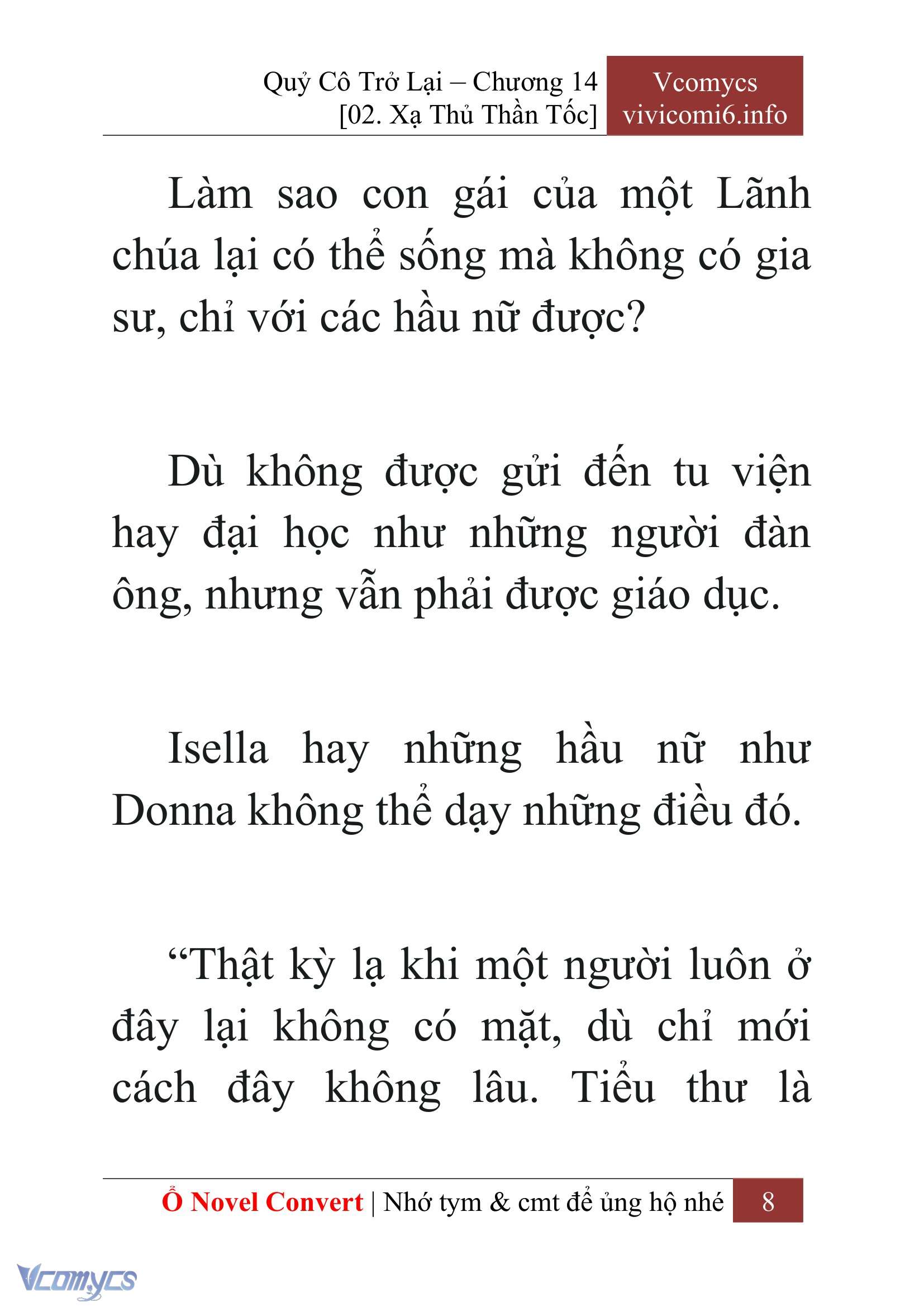 [Novel] Quý Cô Trở Lại Chap 14 - Trang 2