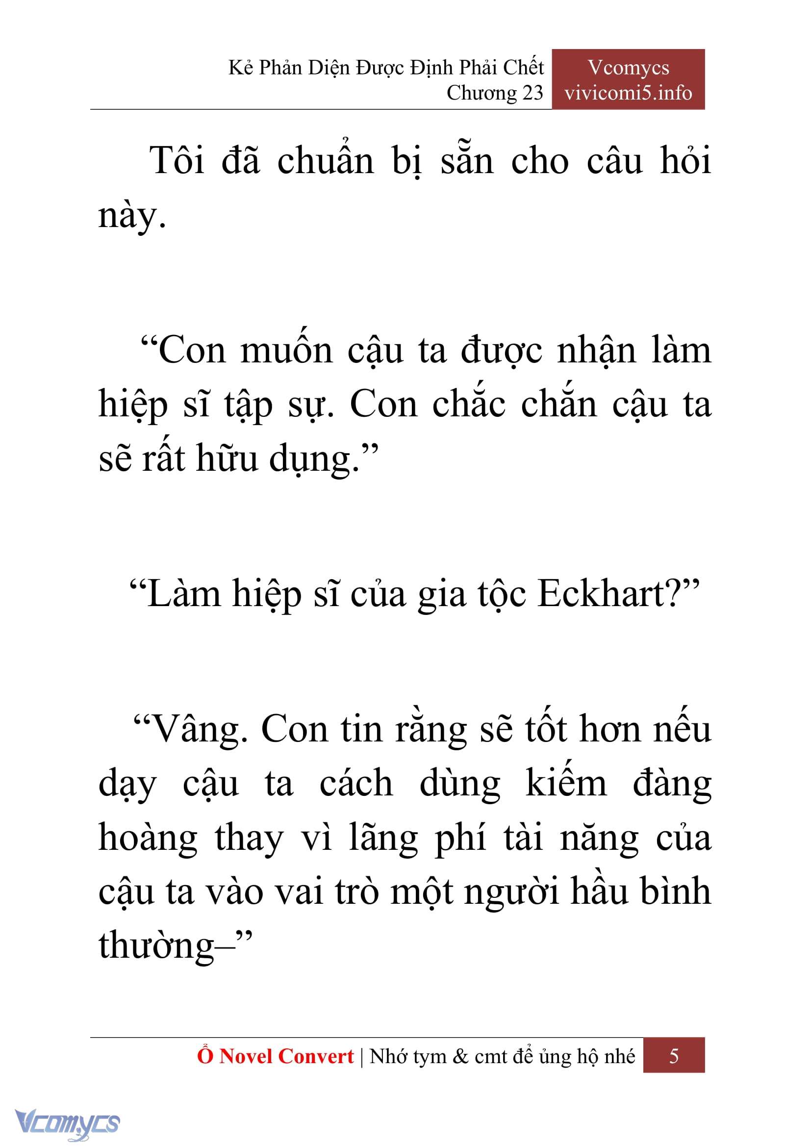 [Novel] Kẻ Phản Diện Được Định Phải Chết Chap 23 - Trang 2