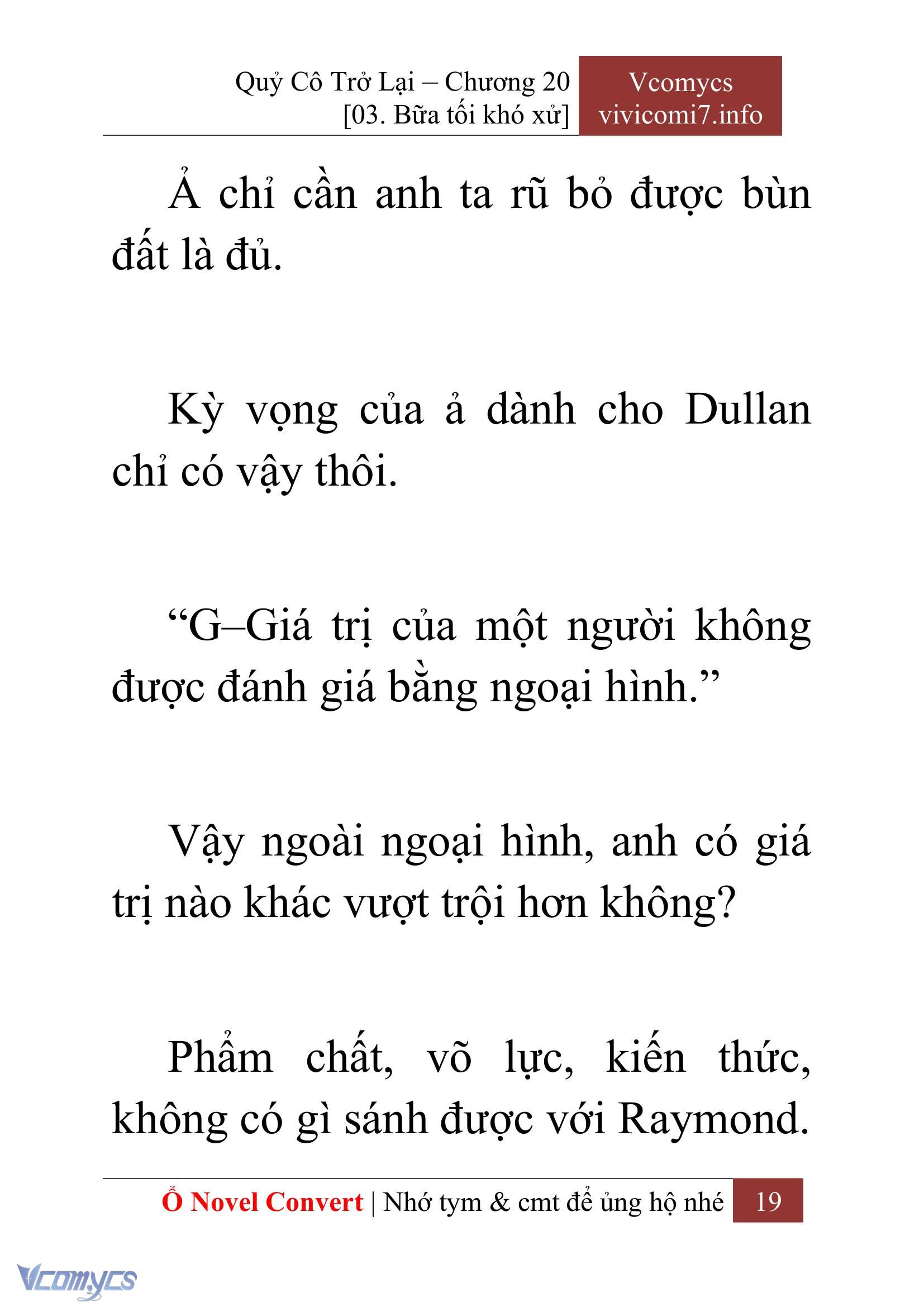[Novel] Quý Cô Trở Lại Chap 20 - Next Chap 21