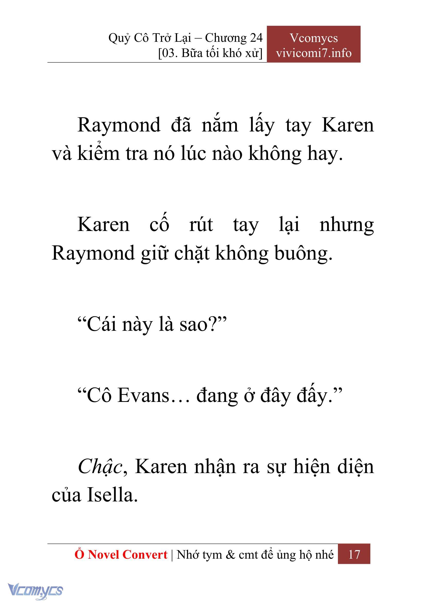 [Novel] Quý Cô Trở Lại Chap 24 - Next 