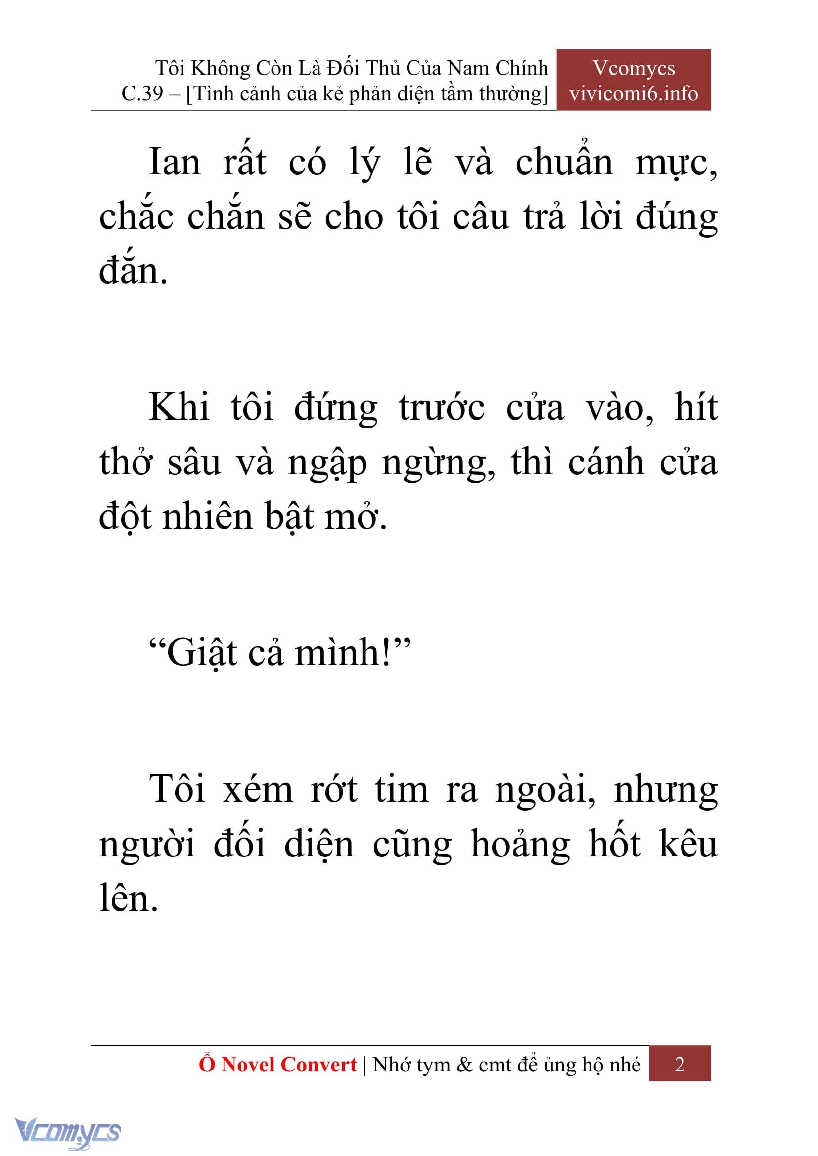 [Novel] Tôi Không Còn Là Đối Thủ Của Nam Chính Chap 39 - Trang 2