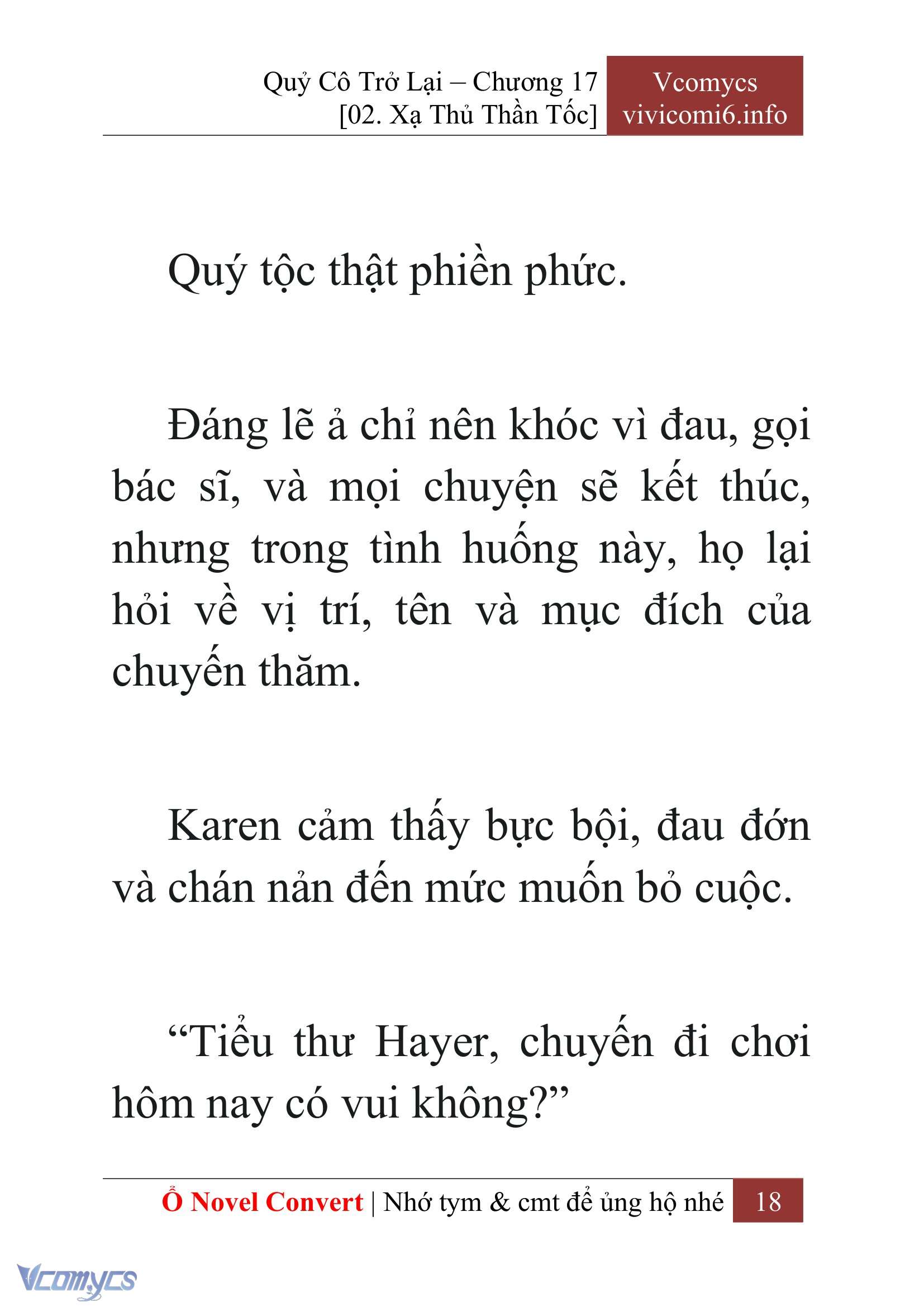 [Novel] Quý Cô Trở Lại Chap 17 - Trang 2