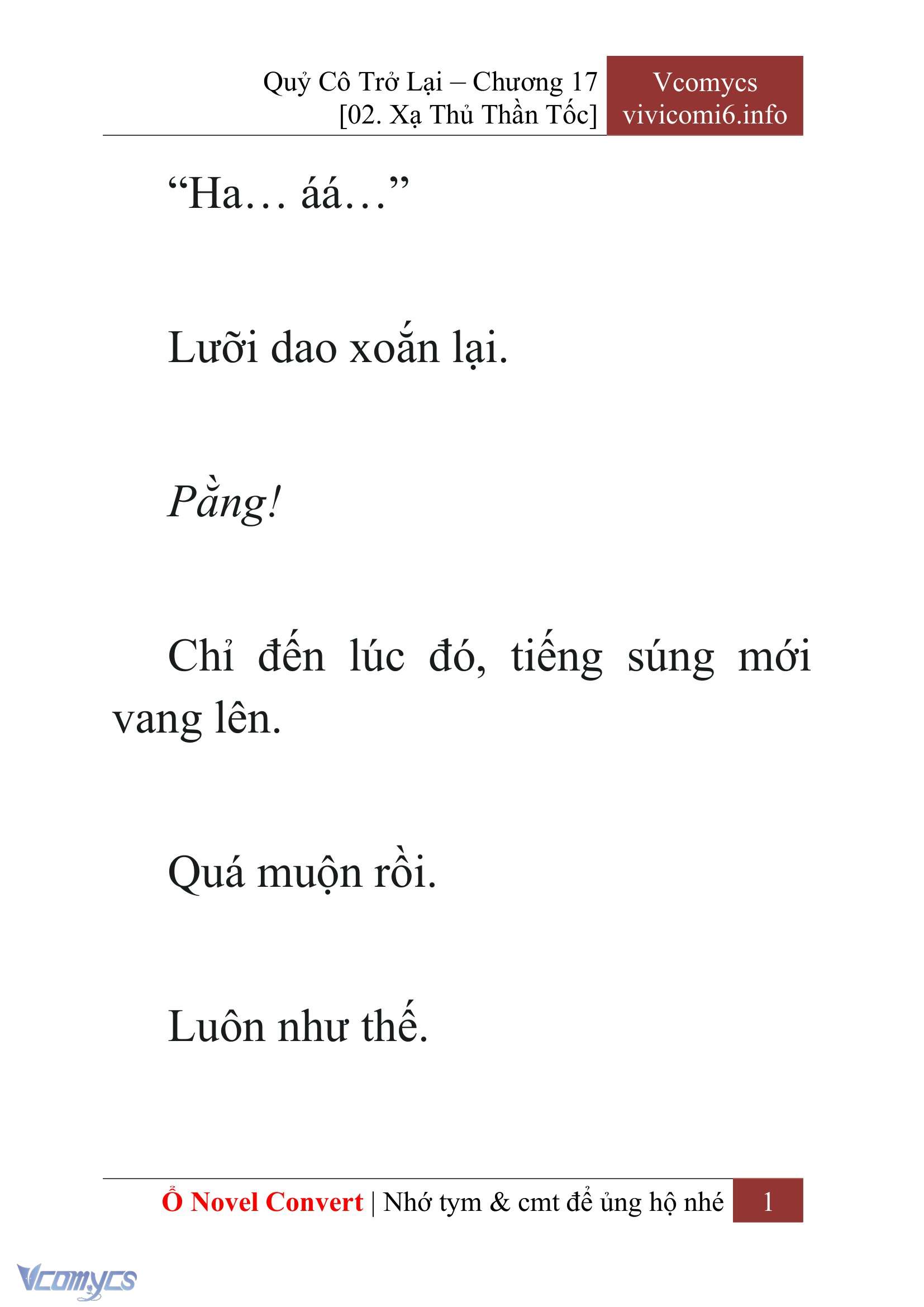 [Novel] Quý Cô Trở Lại Chap 17 - Trang 2