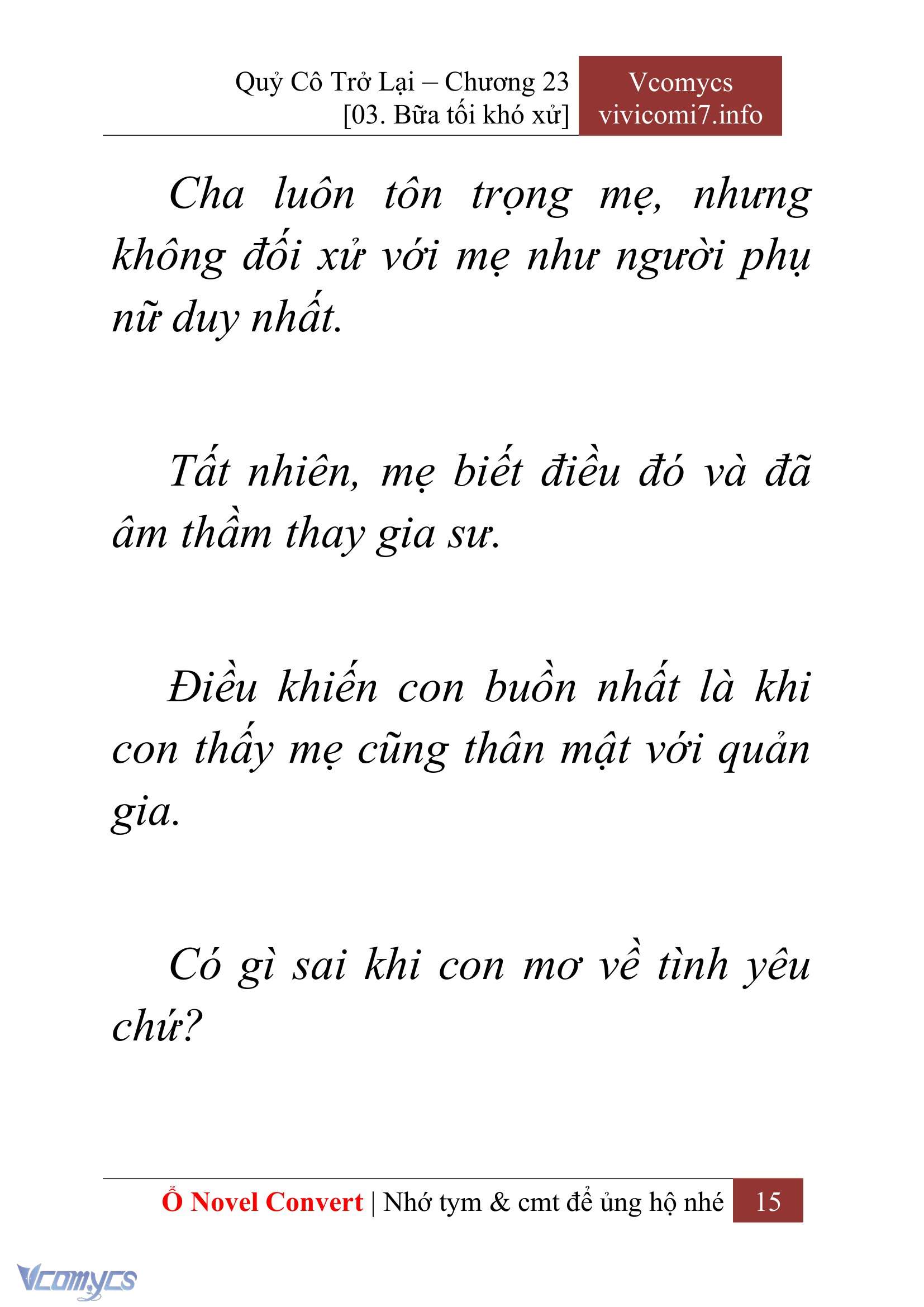[Novel] Quý Cô Trở Lại Chap 23 - Next Chap 24