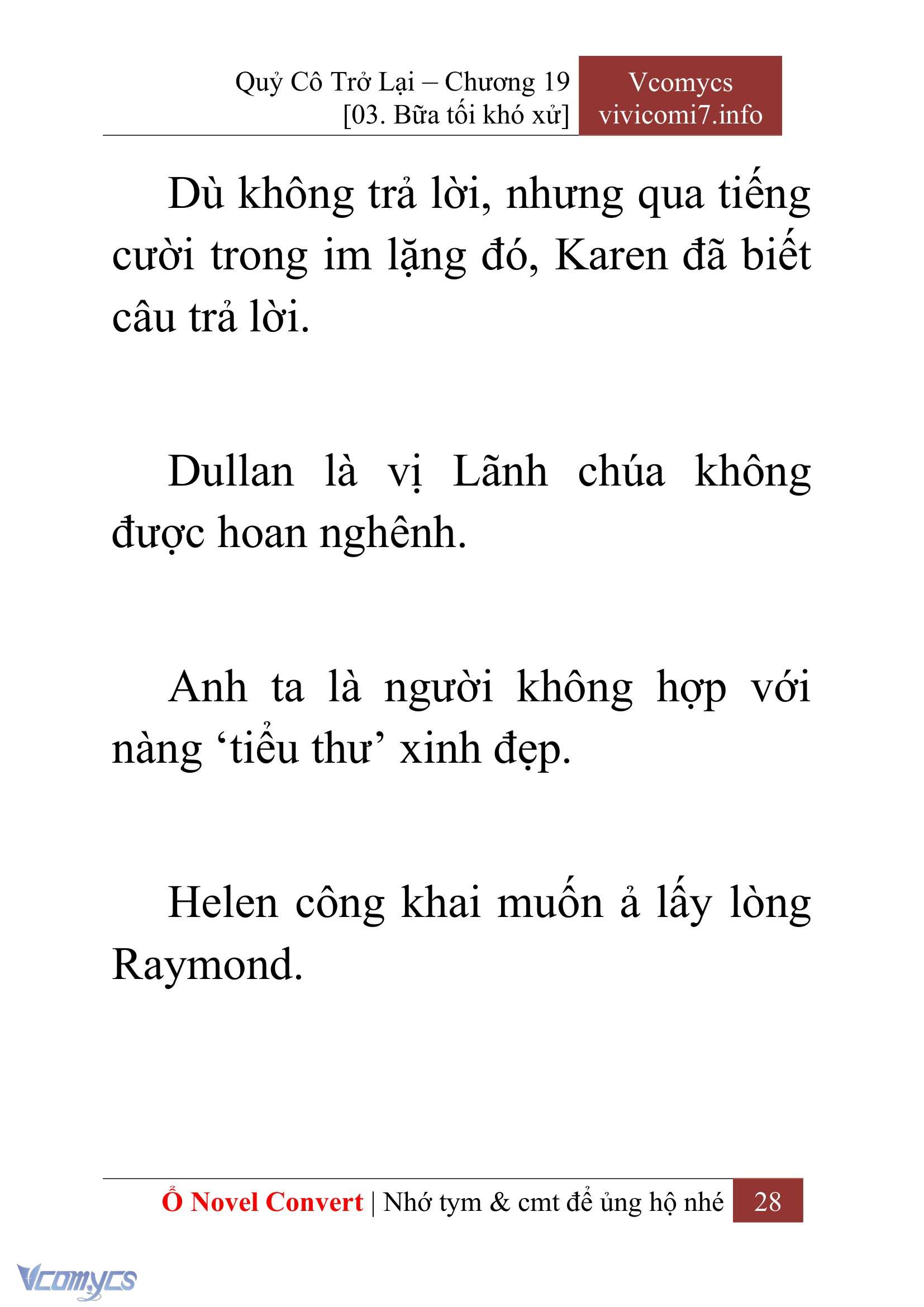 [Novel] Quý Cô Trở Lại Chap 19 - Next Chap 20
