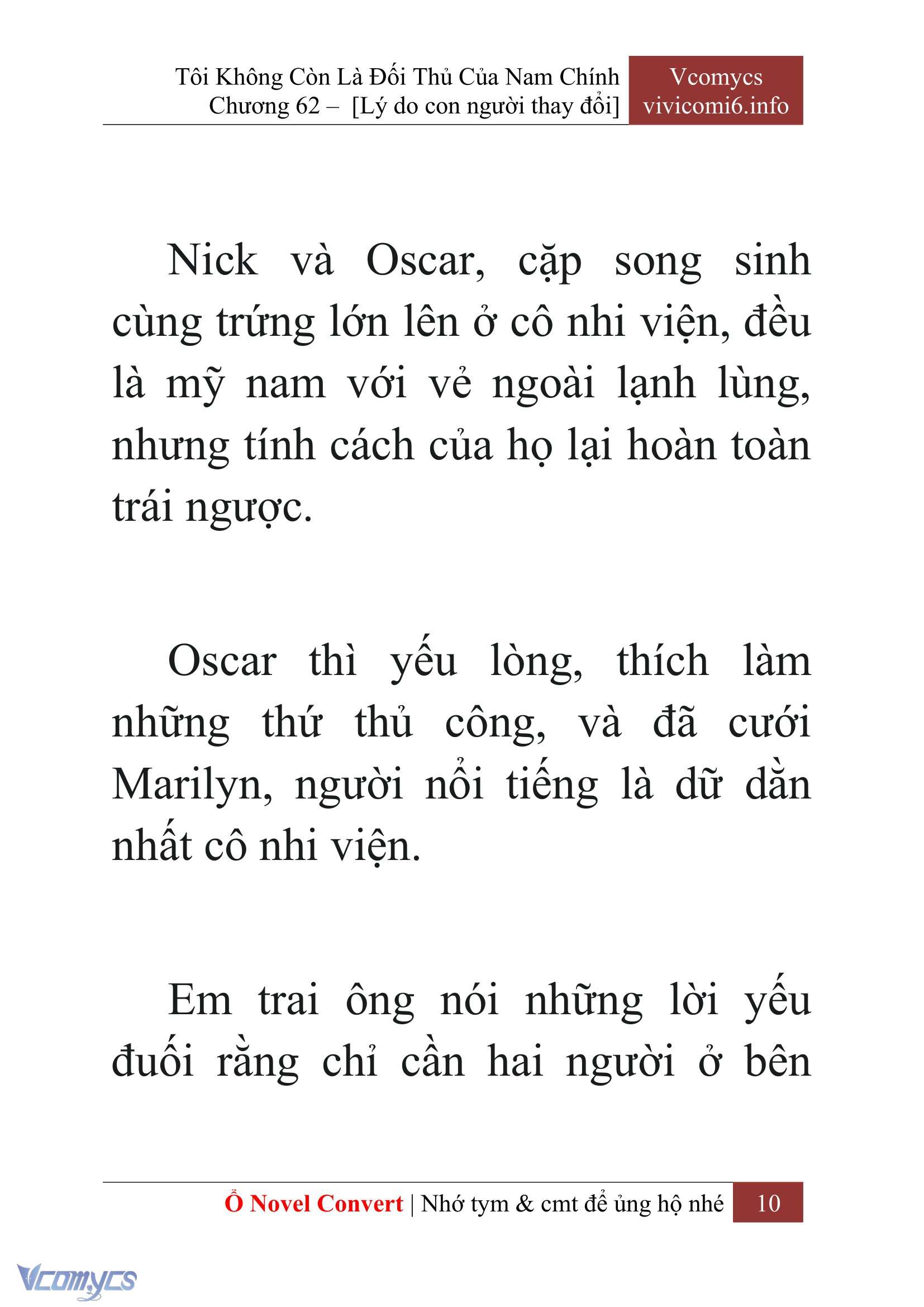 [Novel] Tôi Không Còn Là Đối Thủ Của Nam Chính Chap 62 - Next Chap 63