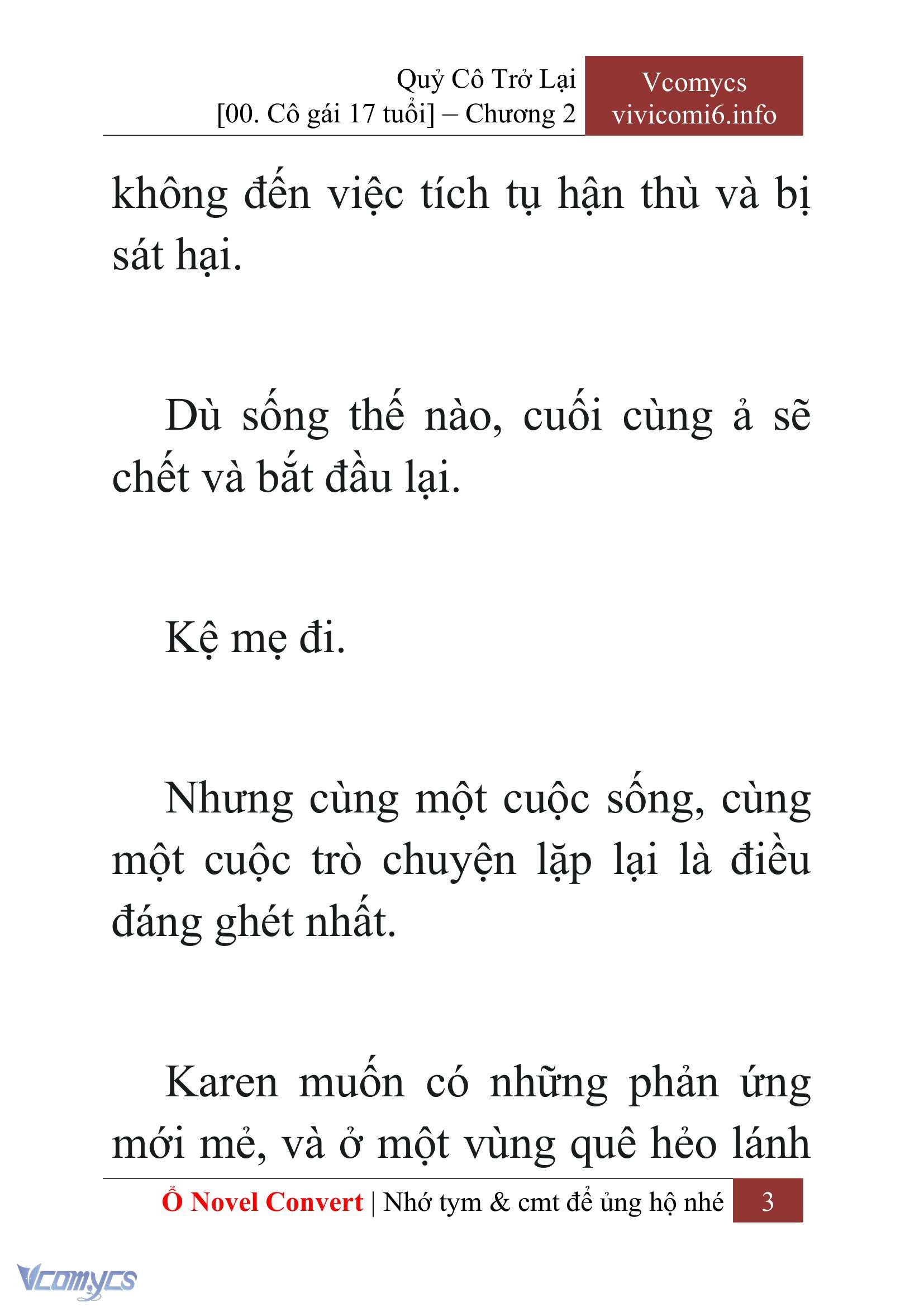 [Novel] Quý Cô Trở Lại Chap 2 - Trang 2