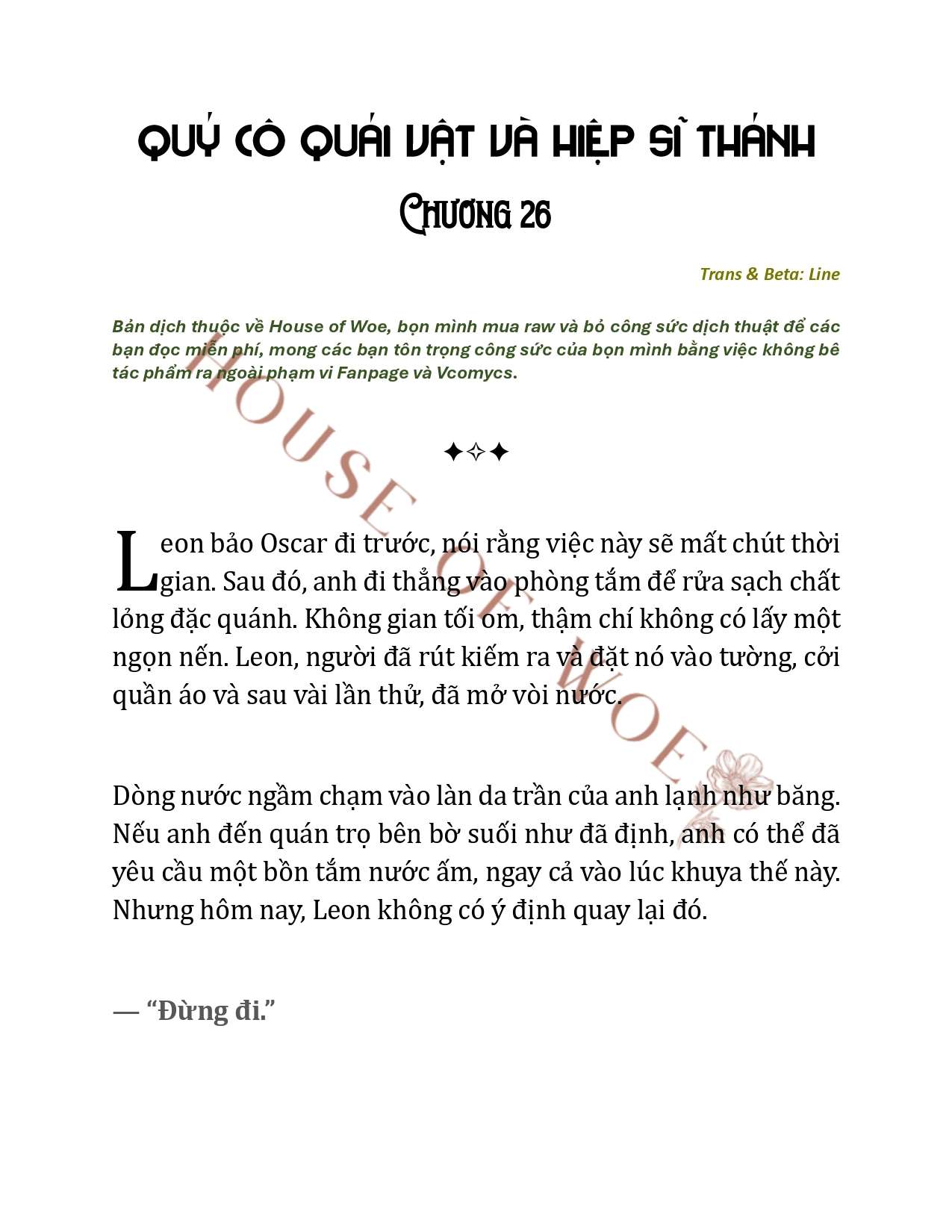 [NOVEL] QUÝ CÔ QUÁI VẬT VÀ HIỆP SĨ THÁNH Chap 26 - Next Chap 27