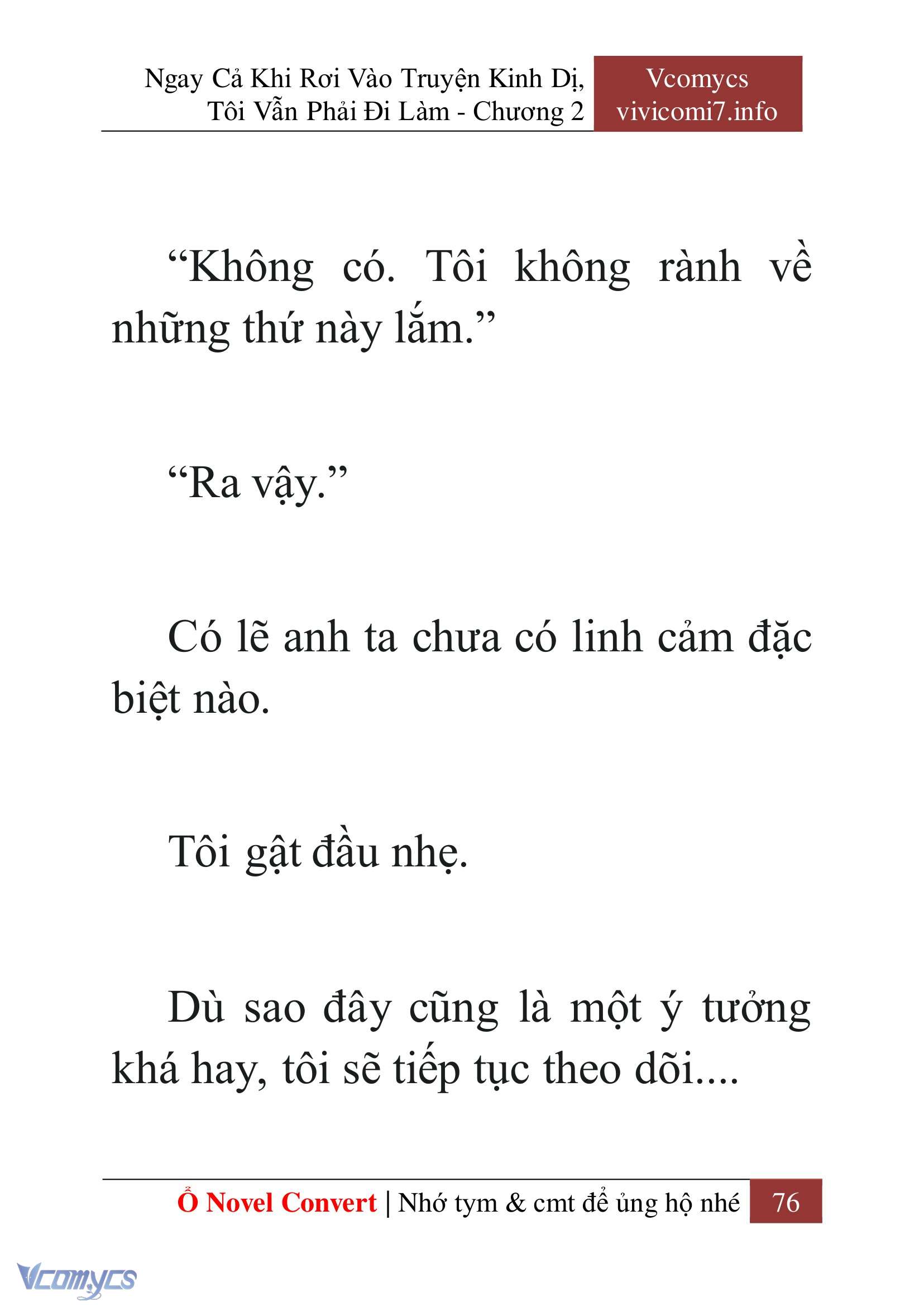 [Novel] Ngay Cả Khi Rơi Vào Truyện Kinh Dị, Tôi Vẫn Phải Đi Làm Chap 2 - Next 