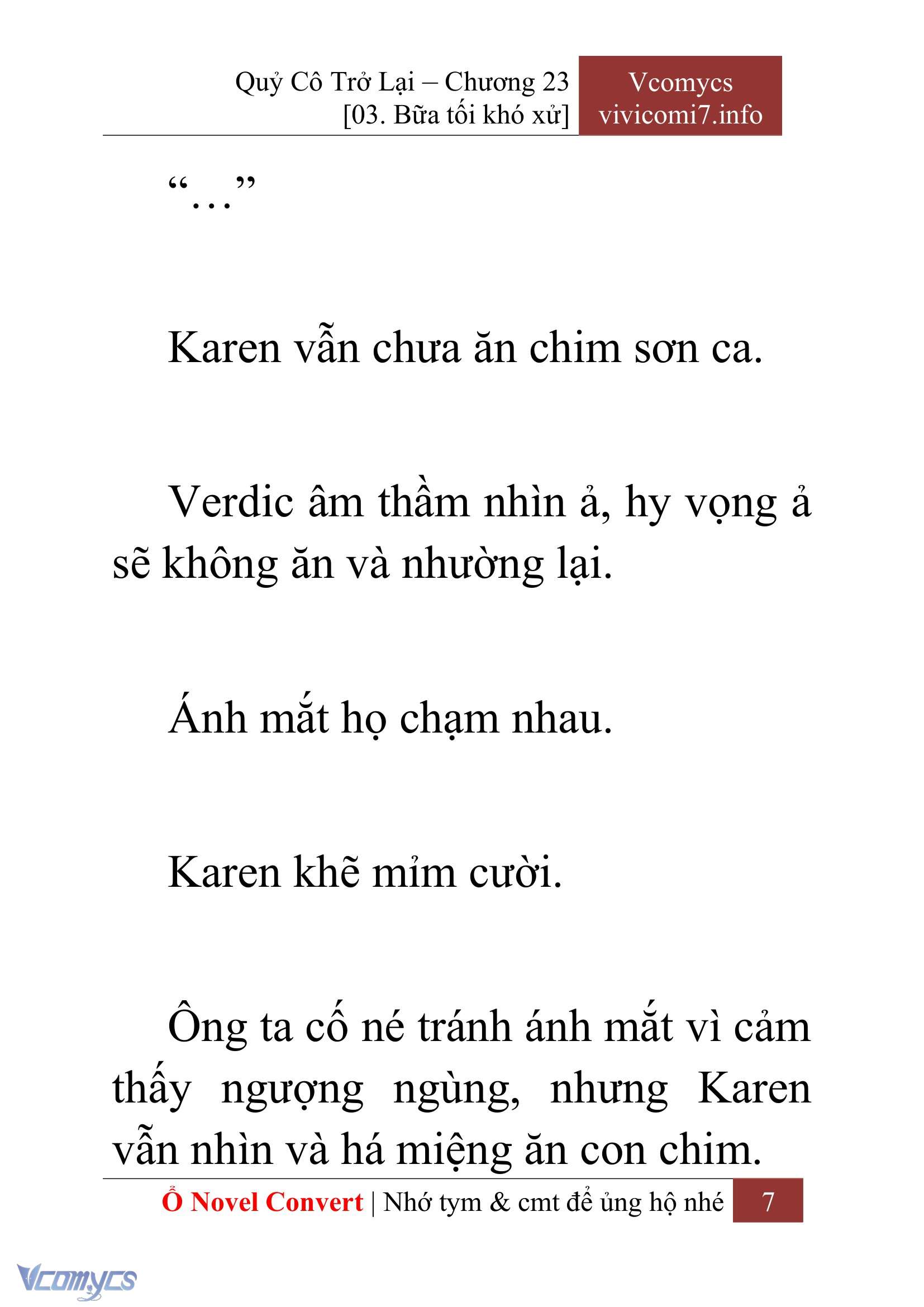 [Novel] Quý Cô Trở Lại Chap 23 - Next Chap 24
