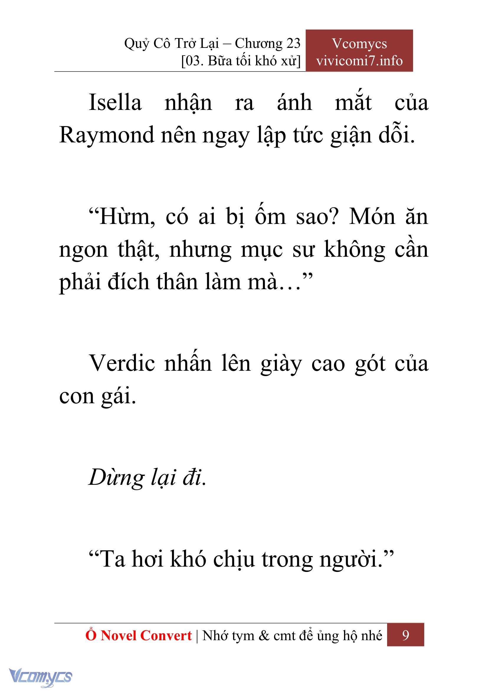 [Novel] Quý Cô Trở Lại Chap 23 - Next Chap 24