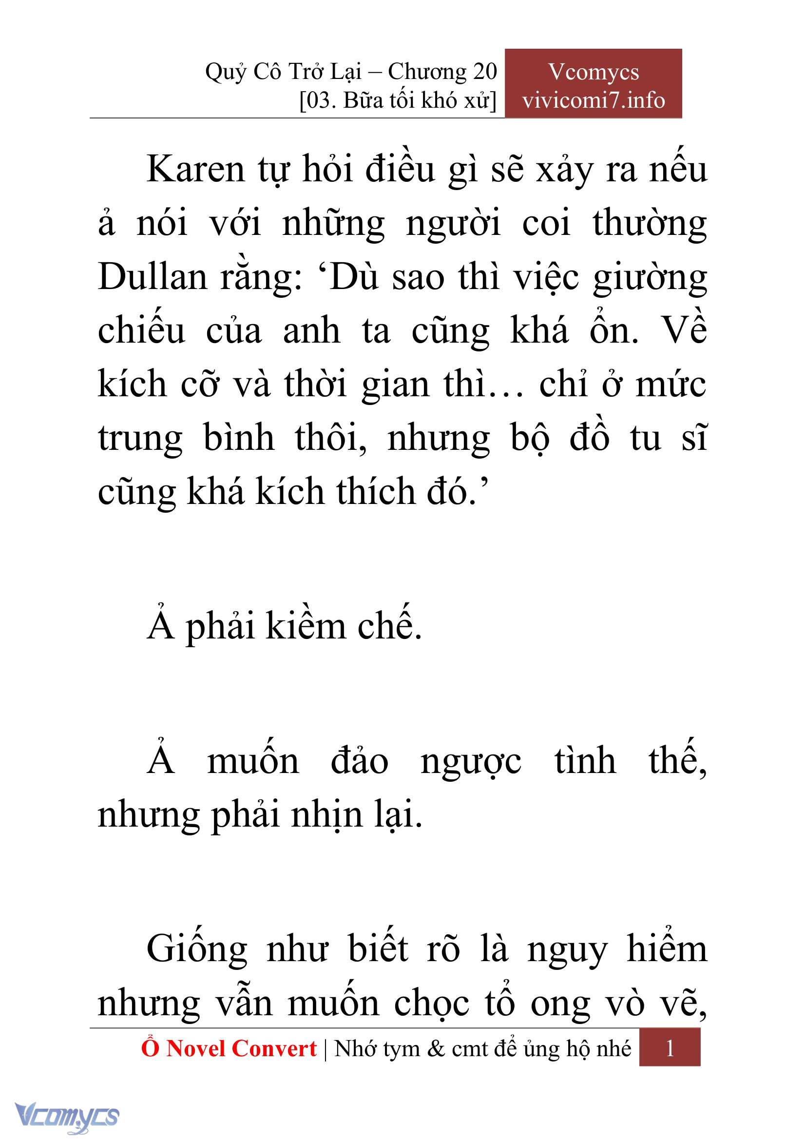 [Novel] Quý Cô Trở Lại Chap 20 - Next Chap 21