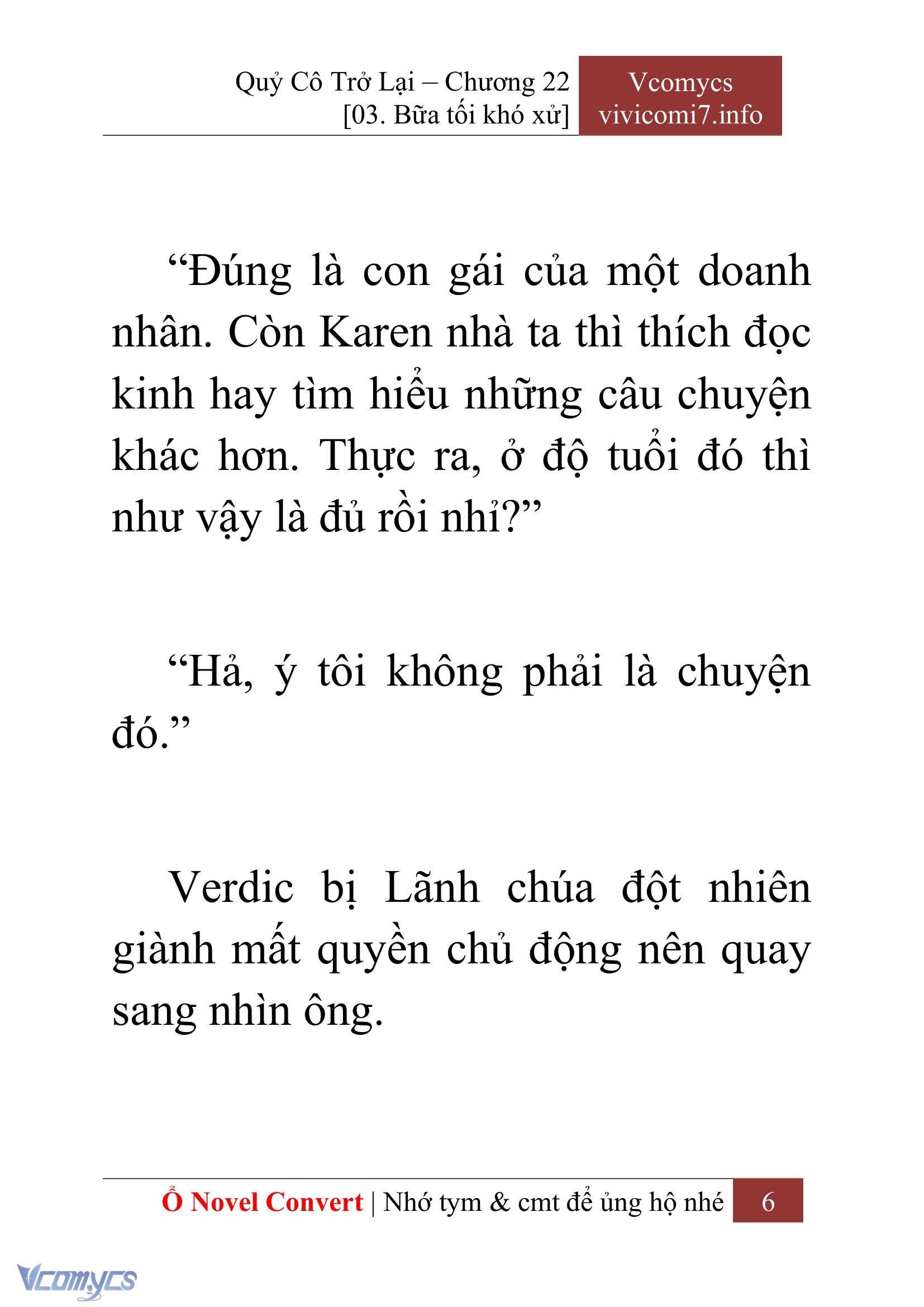 [Novel] Quý Cô Trở Lại Chap 22 - Next Chap 23