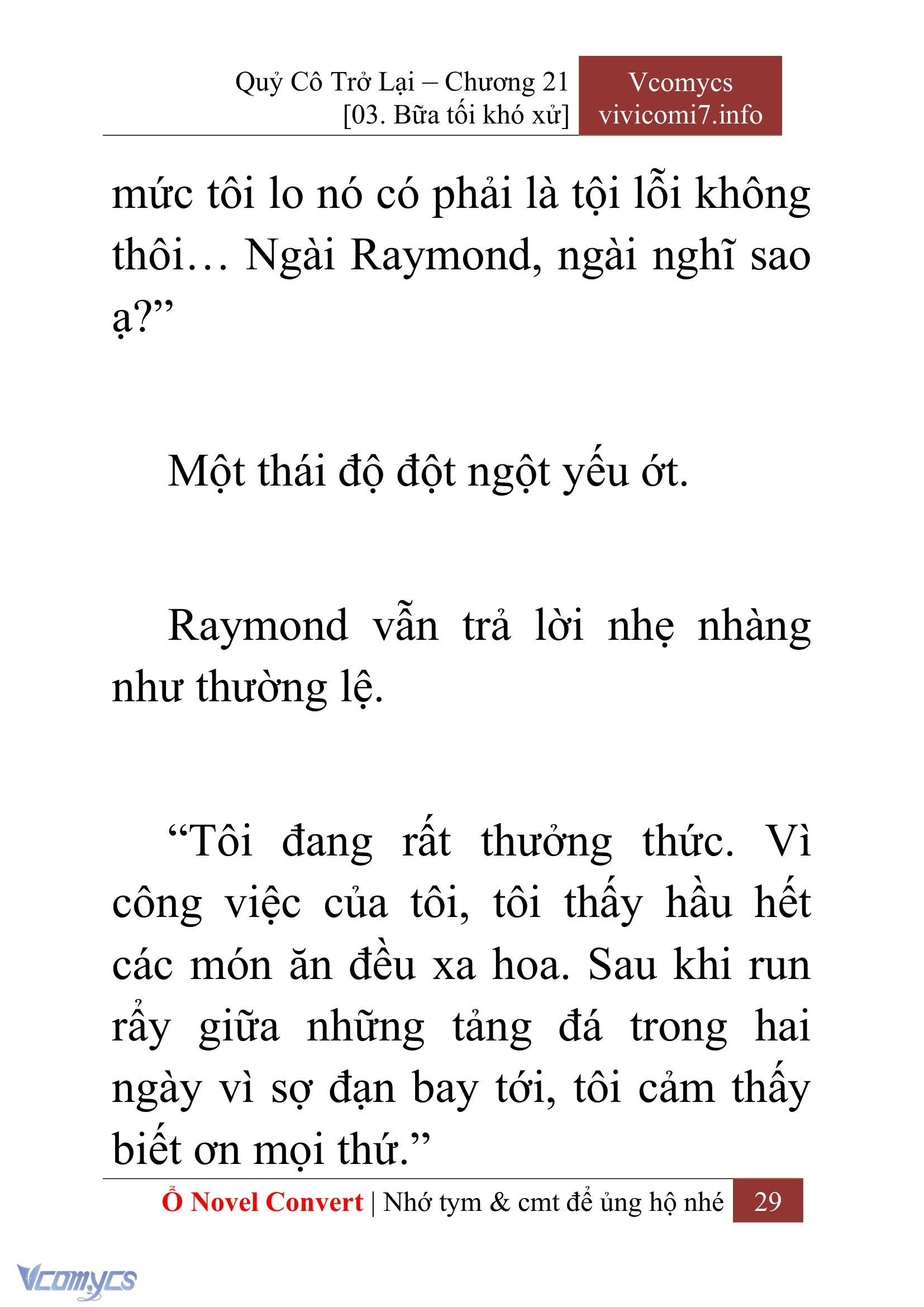 [Novel] Quý Cô Trở Lại Chap 21 - Next Chap 22