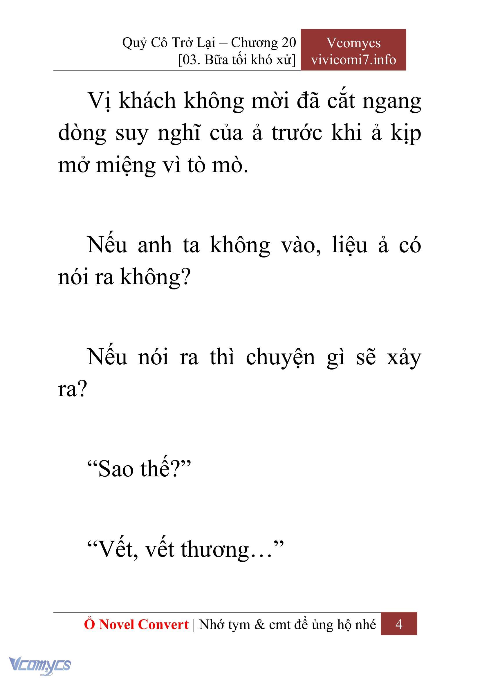 [Novel] Quý Cô Trở Lại Chap 20 - Next Chap 21