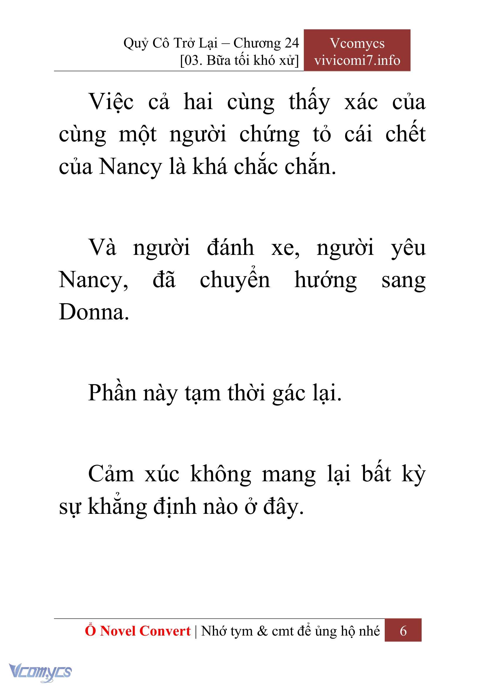 [Novel] Quý Cô Trở Lại Chap 24 - Next 