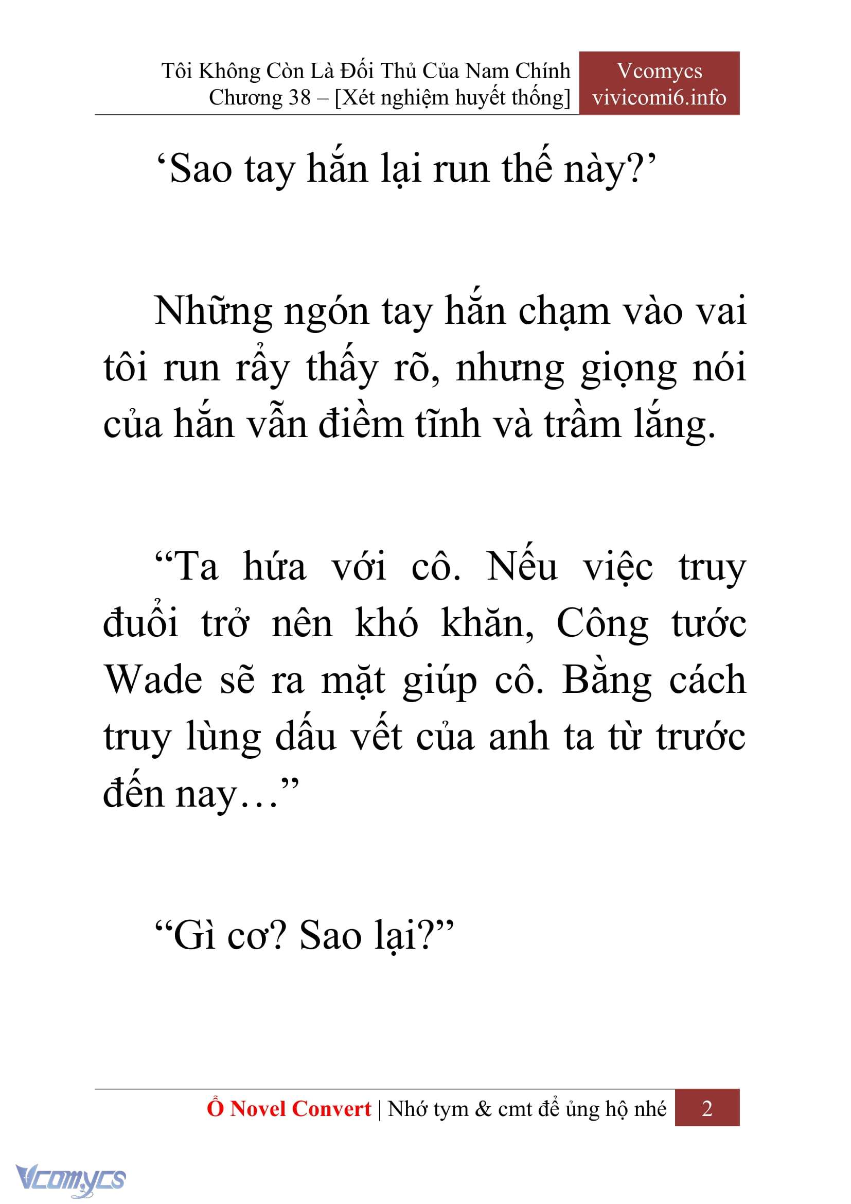 [Novel] Tôi Không Còn Là Đối Thủ Của Nam Chính Chap 38 - Trang 2