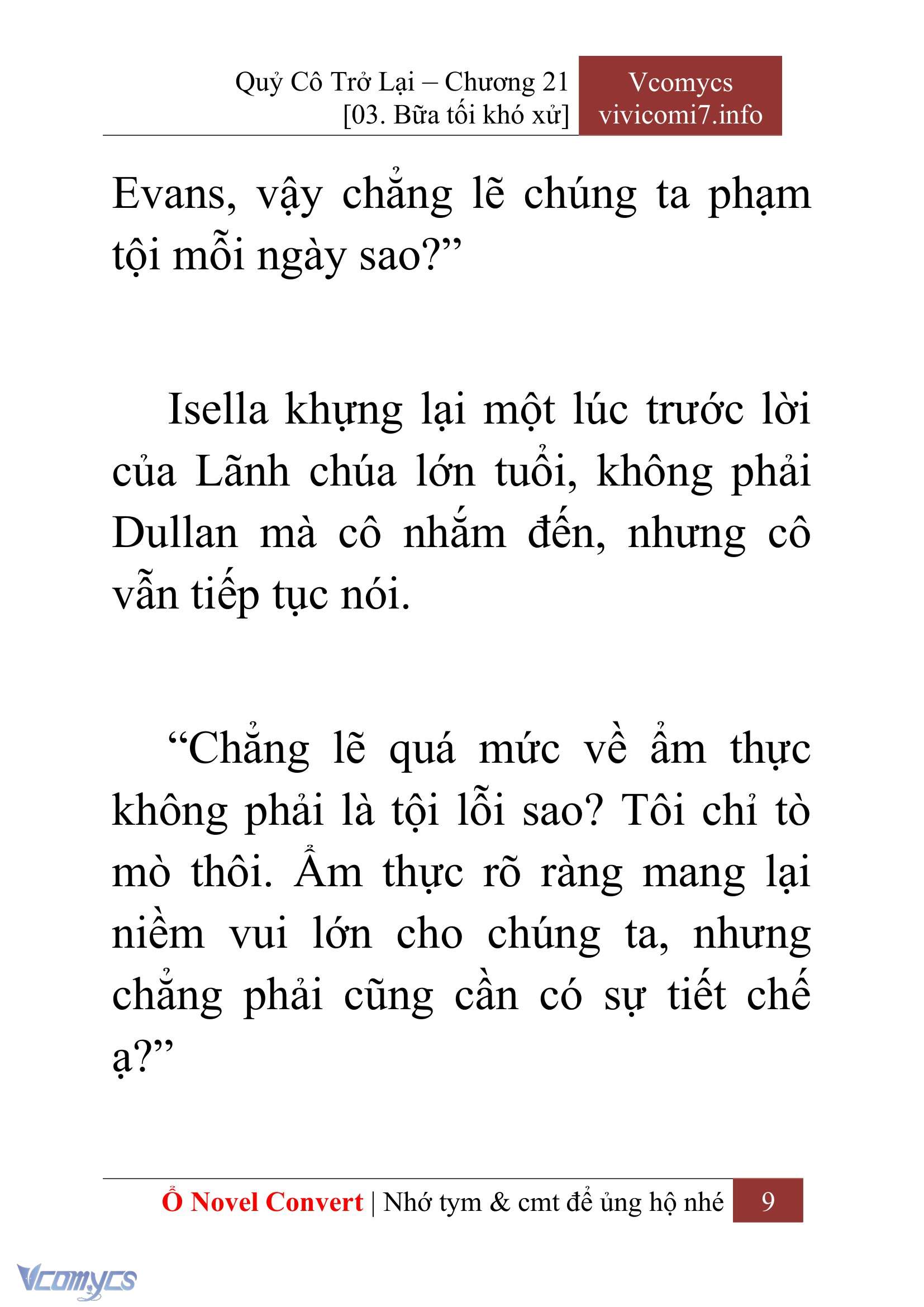 [Novel] Quý Cô Trở Lại Chap 21 - Next Chap 22